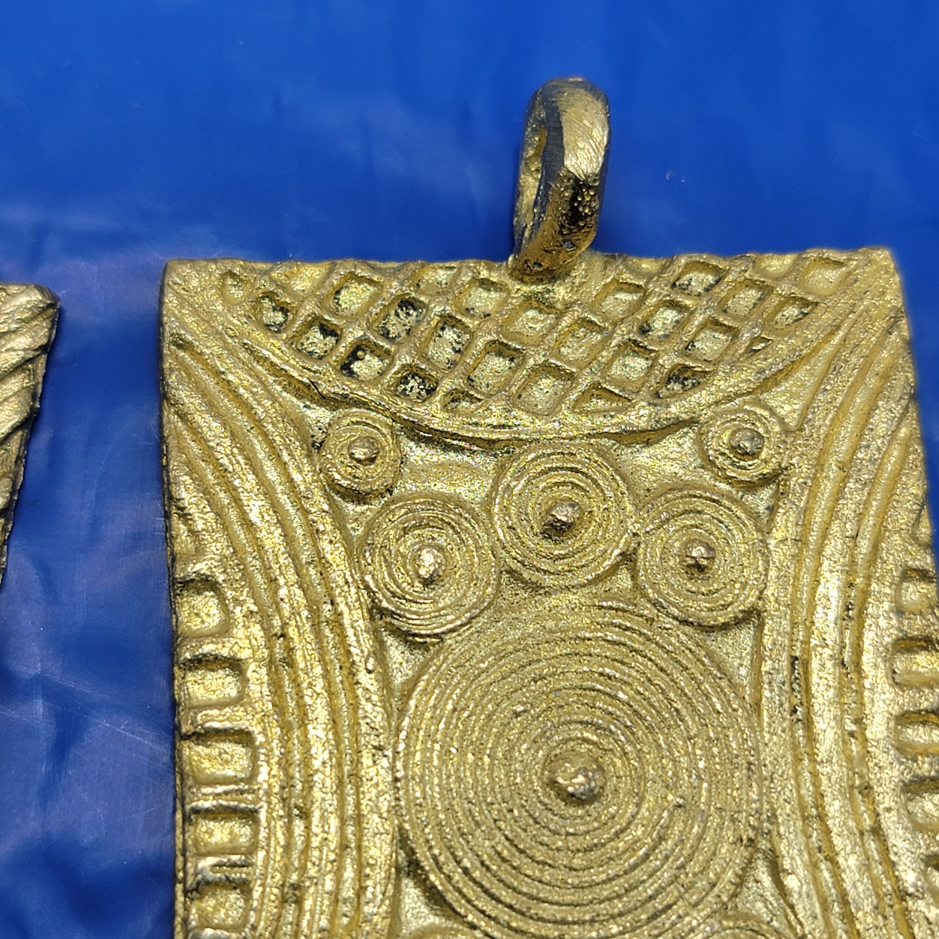 African Brass Pendant, Ashanti Brass