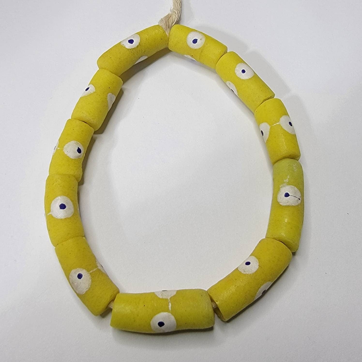 Yellow African Beads, Handmade Beads, Jewelry Making