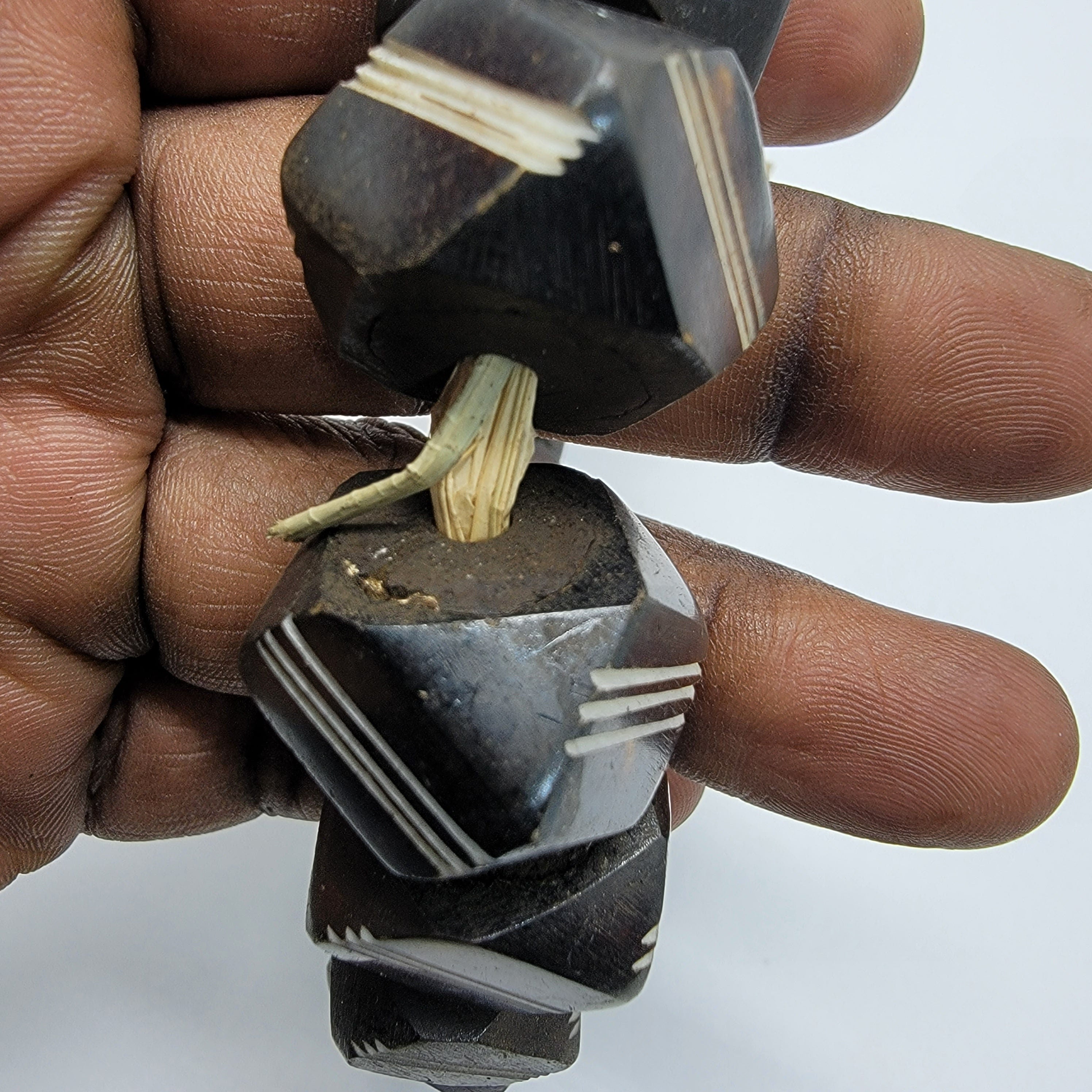 Brown Diamond African Bone Beads