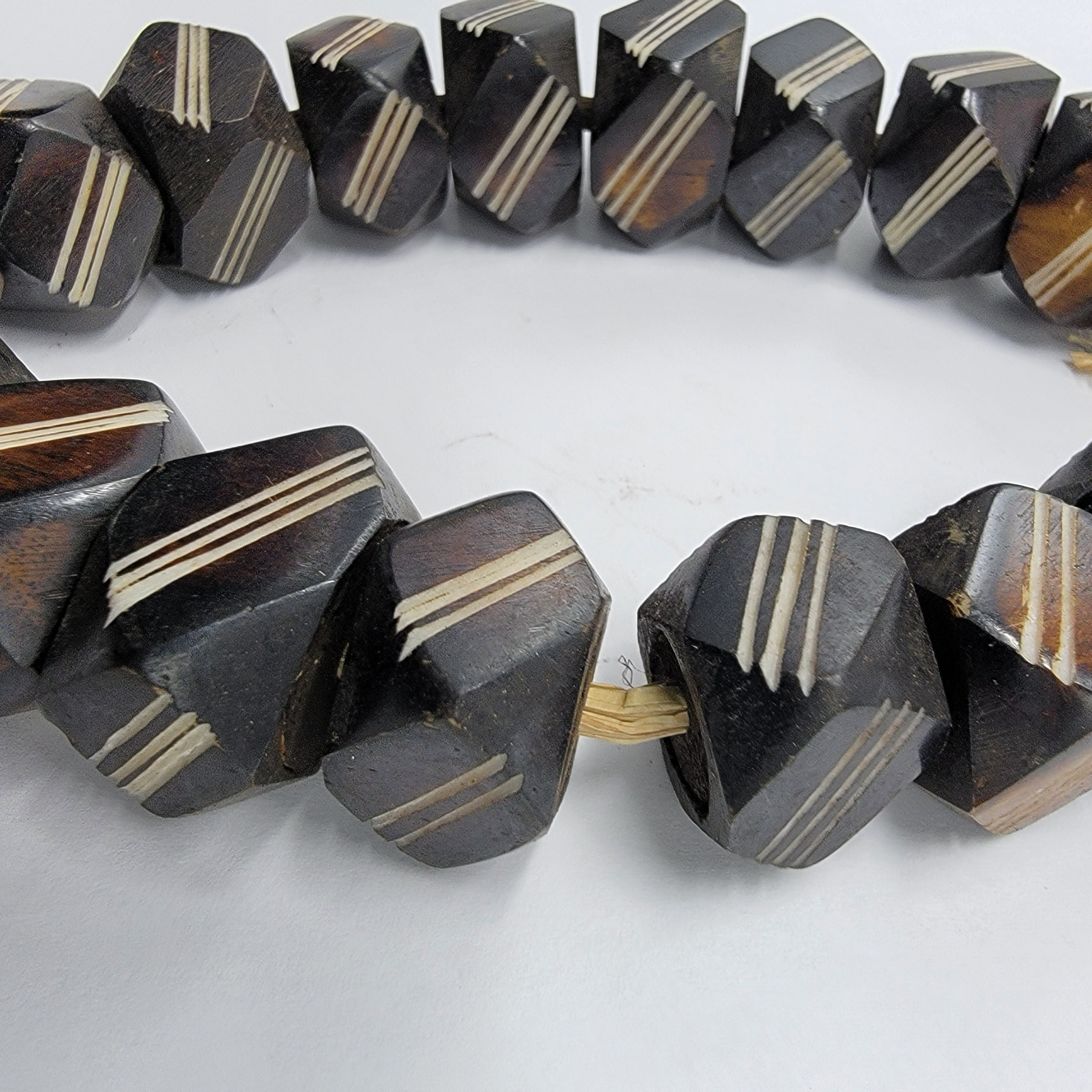 Brown Diamond African Bone Beads