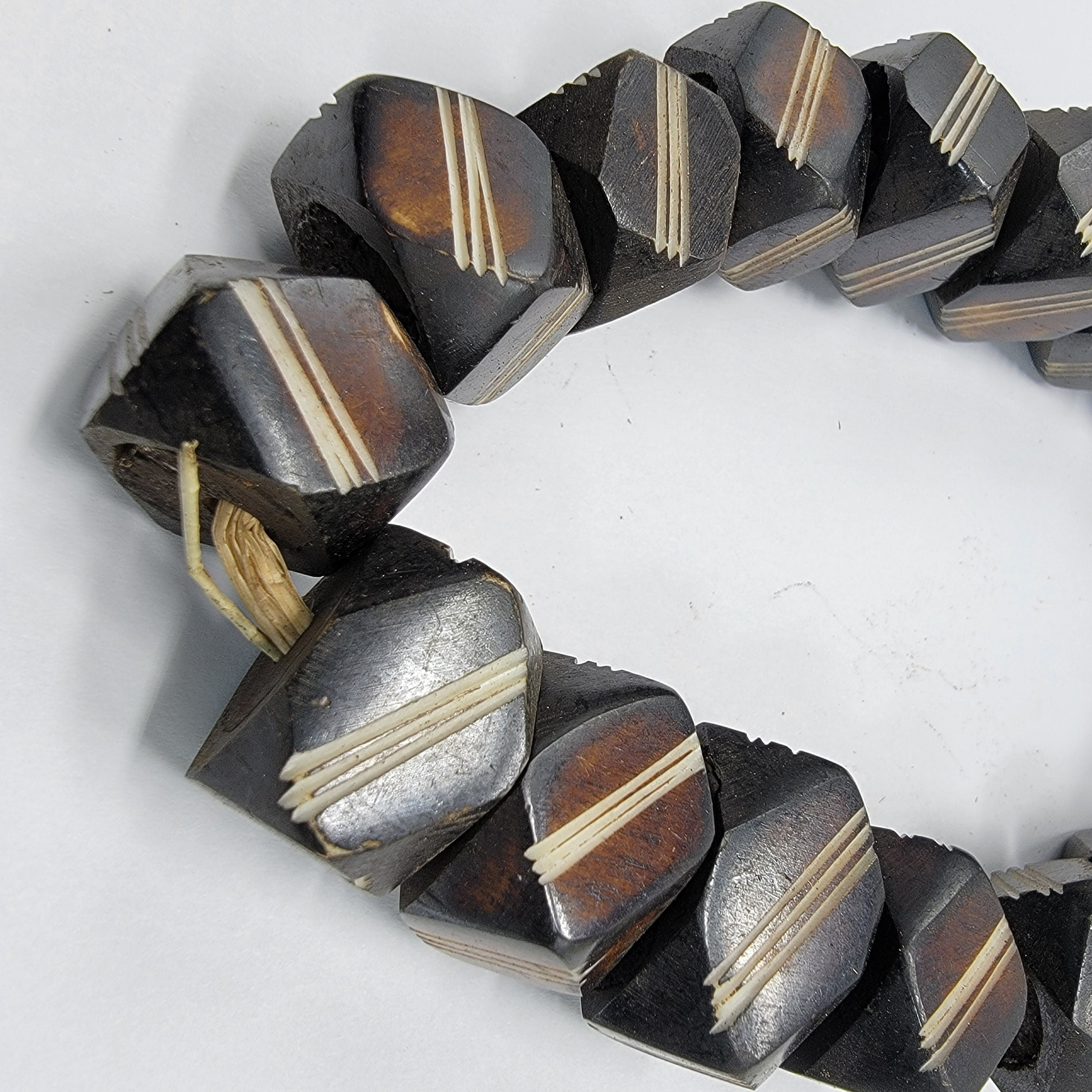 Brown Diamond African Bone Beads