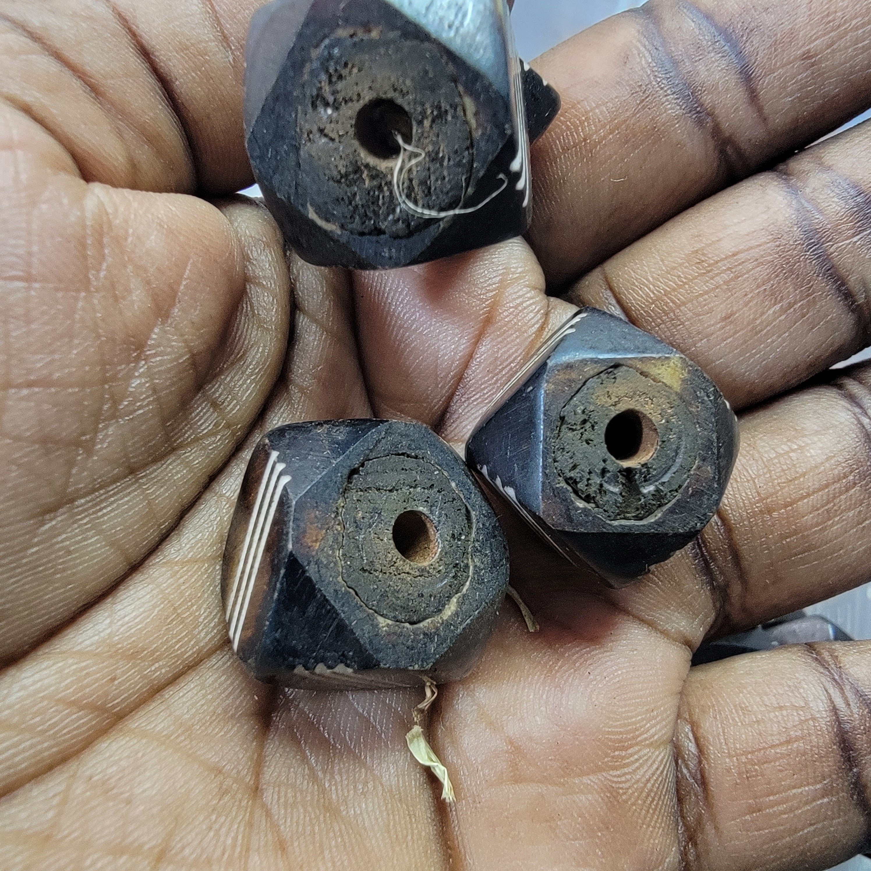 Brown Diamond African Bone Beads