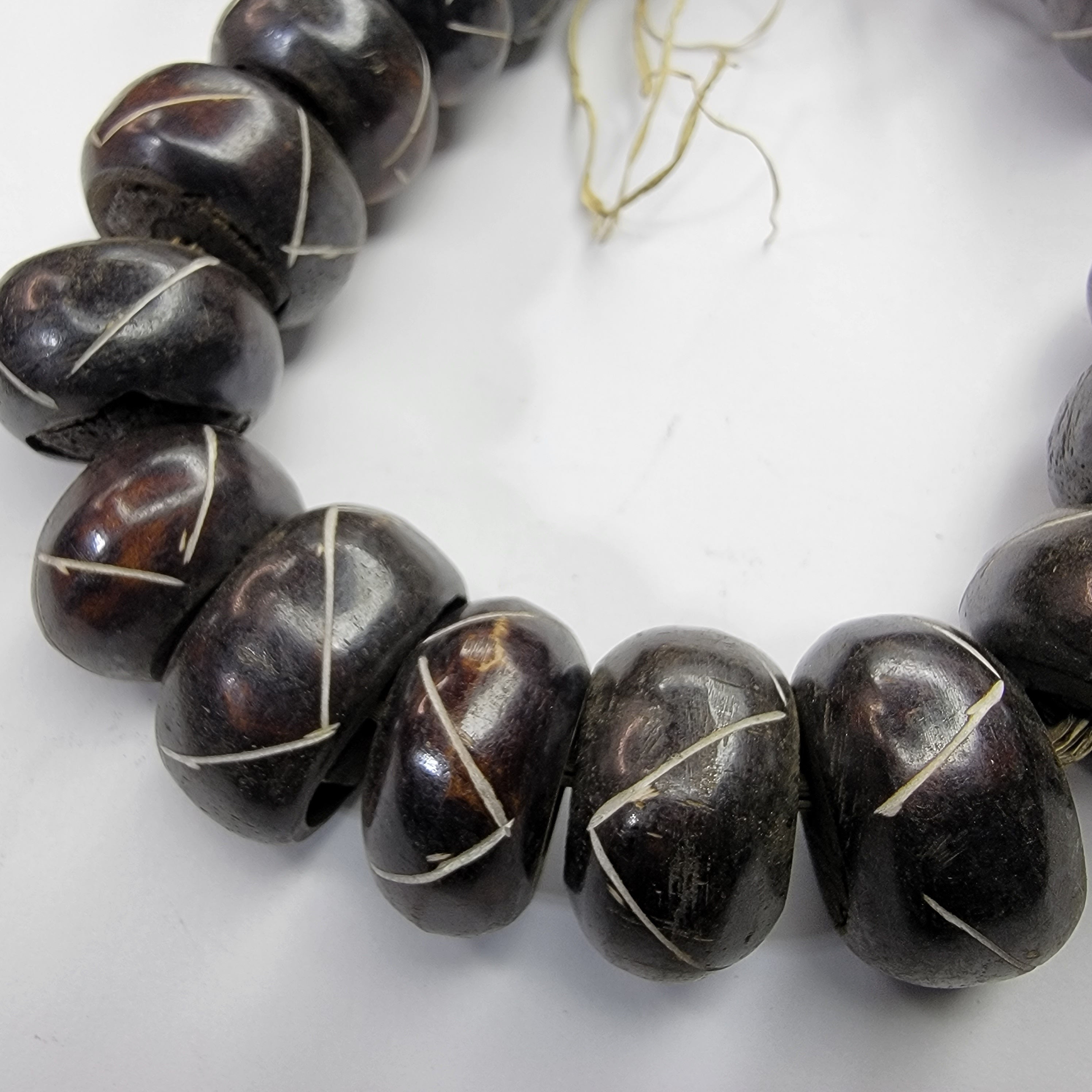 Brown Batik Beads, African Beads