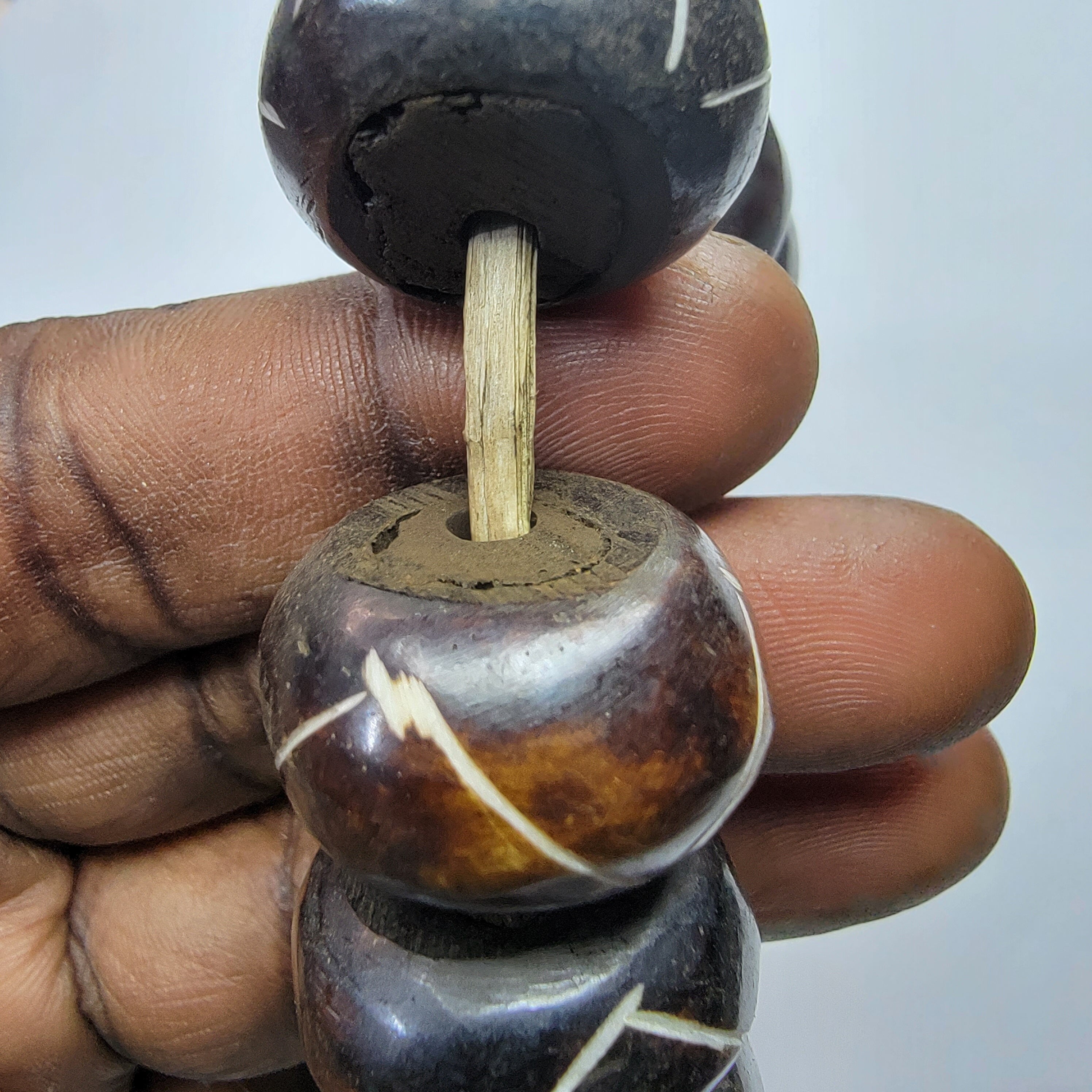 Brown Batik Beads, African Beads