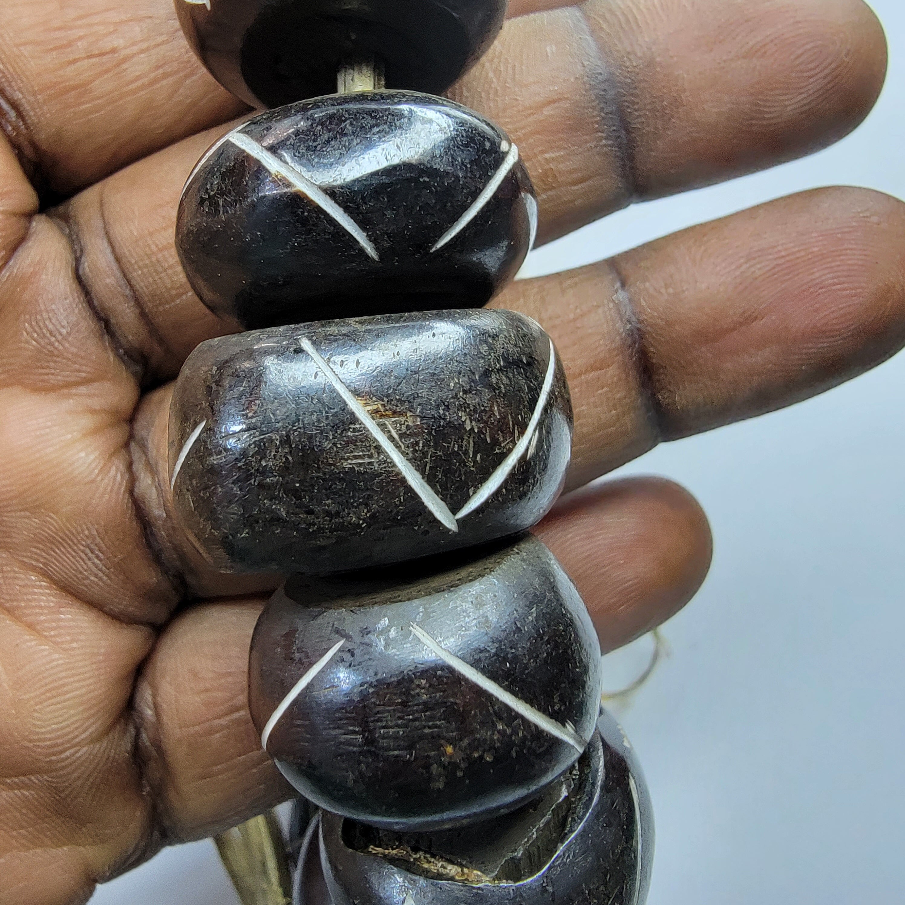 Brown Batik Beads, African Beads