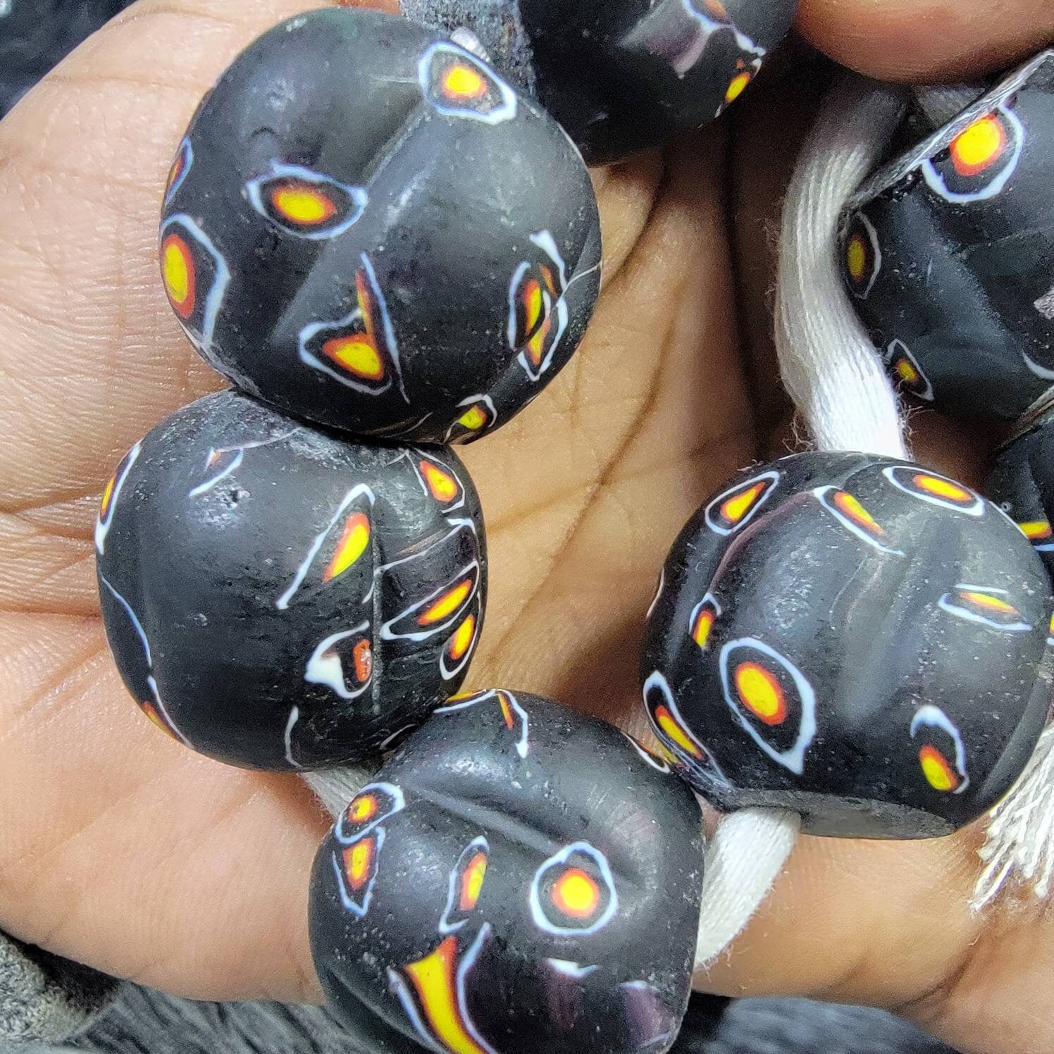 Black Millefiori Beads