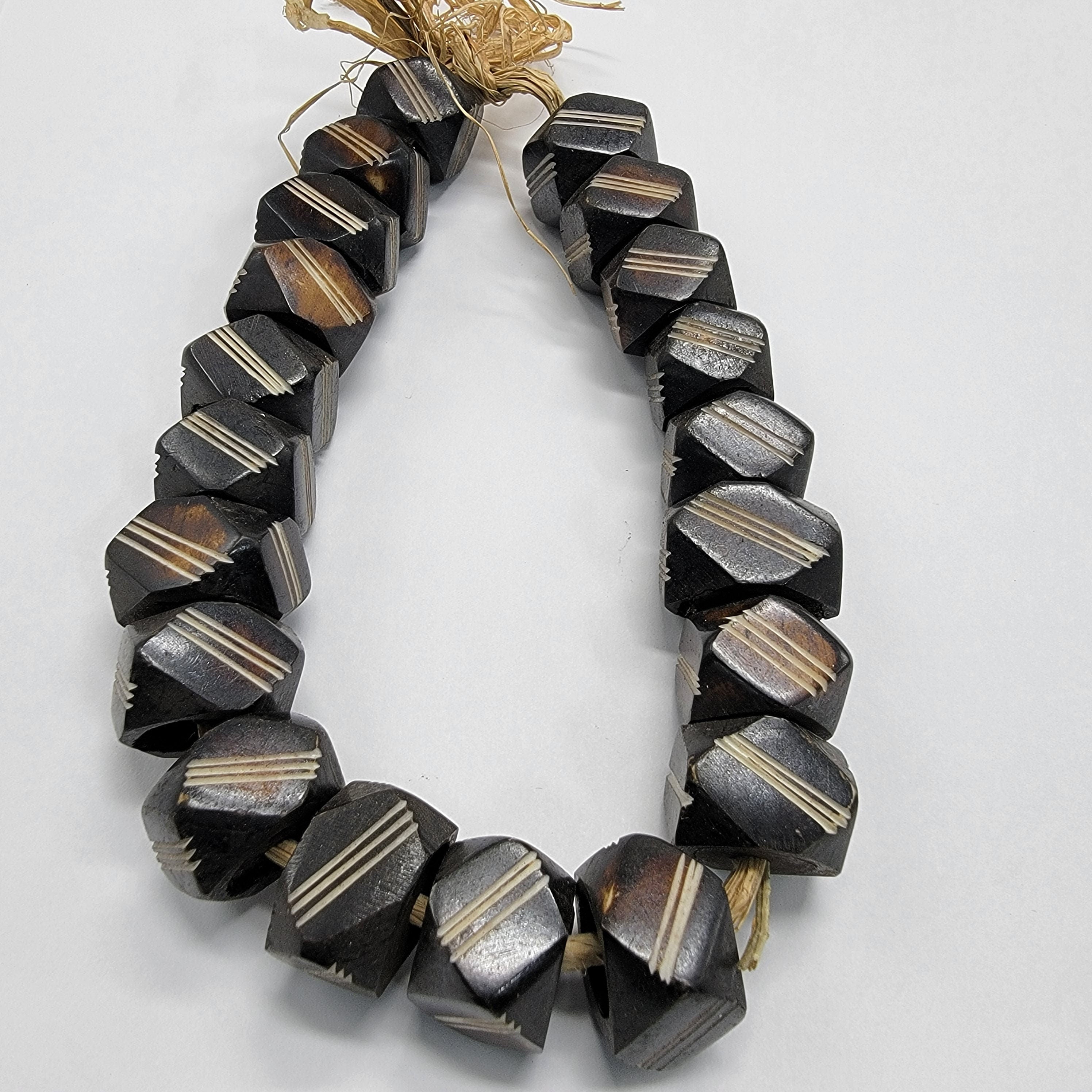 Brown Diamond African Bone Beads