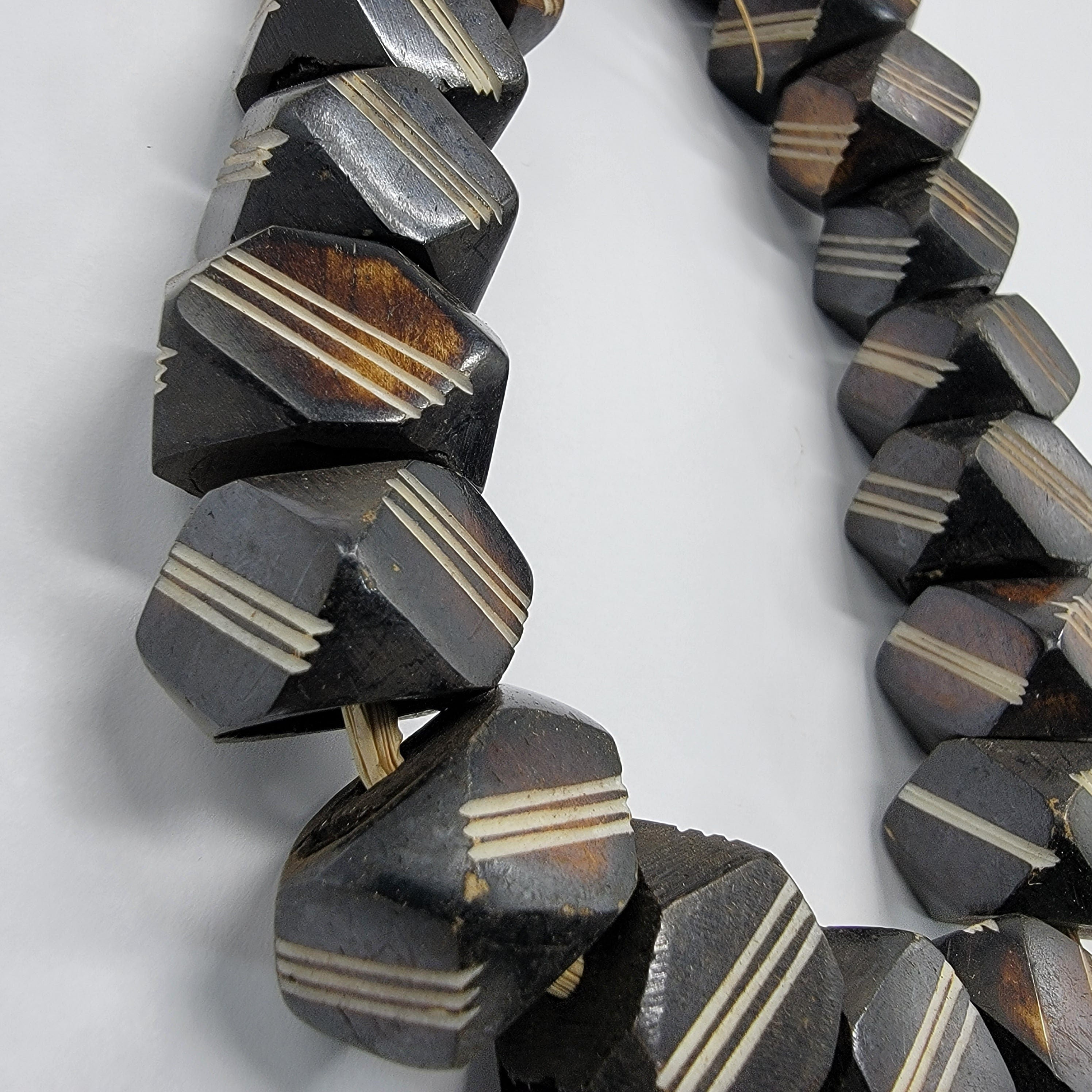 Brown Diamond African Bone Beads