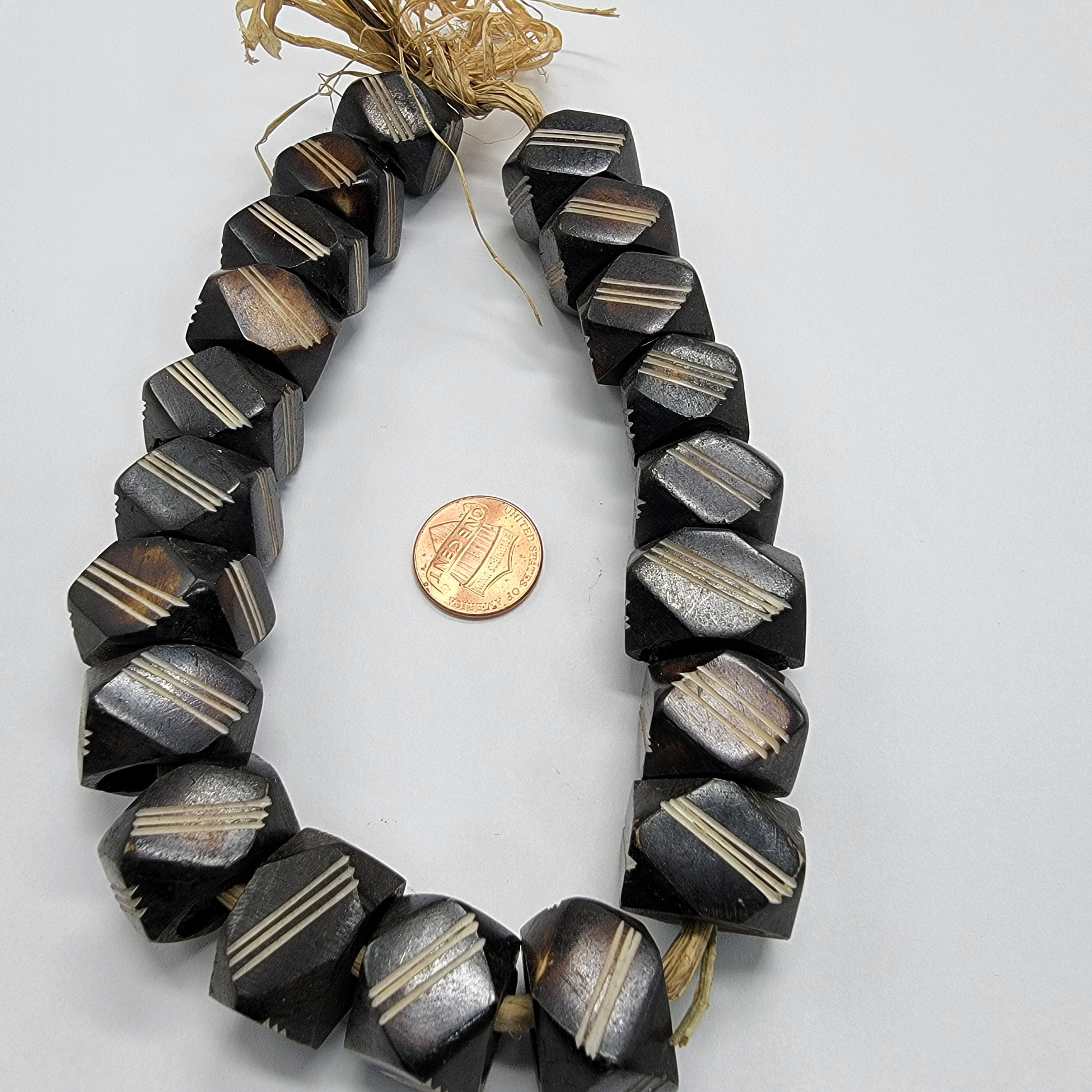 Brown Diamond African Bone Beads