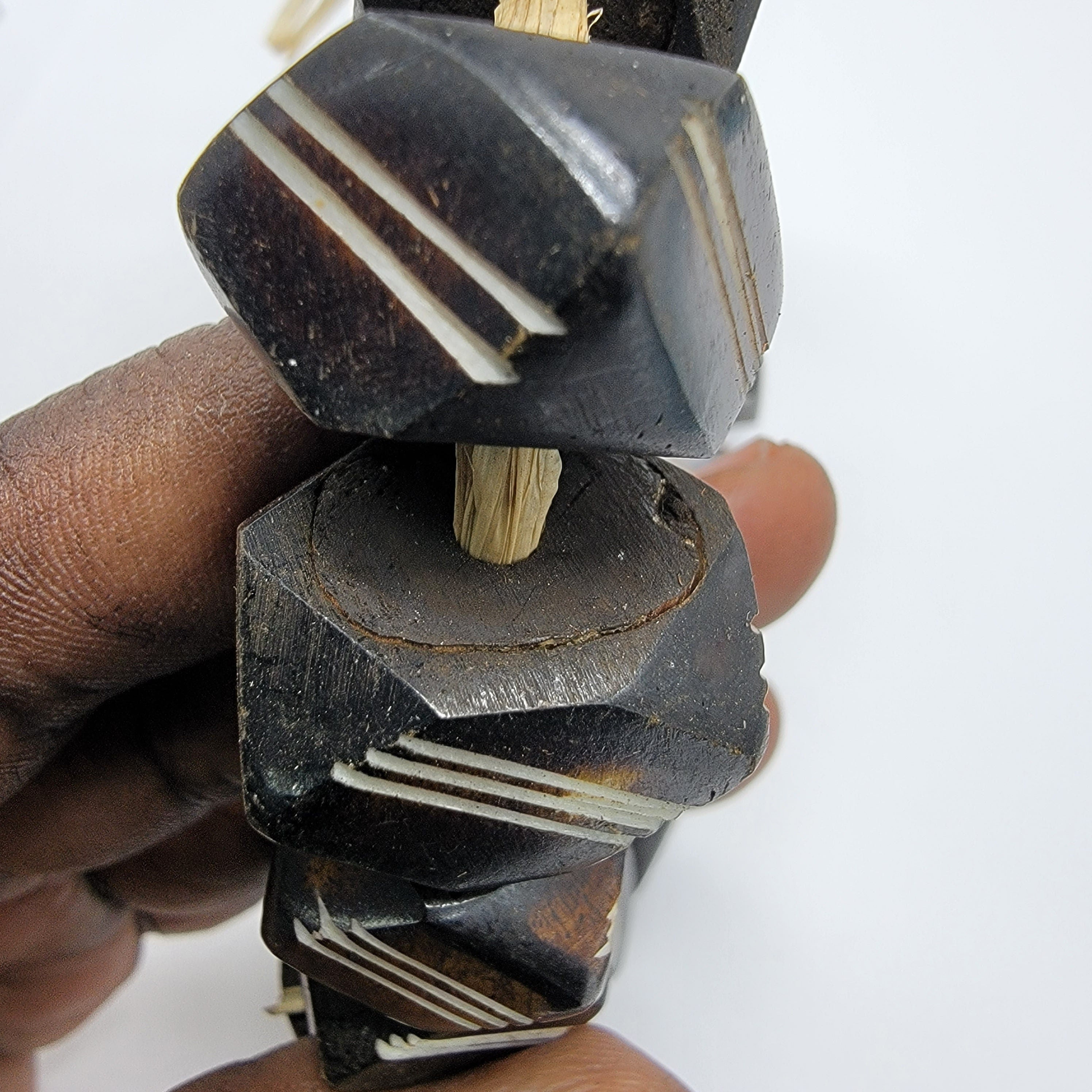 Brown Diamond African Bone Beads