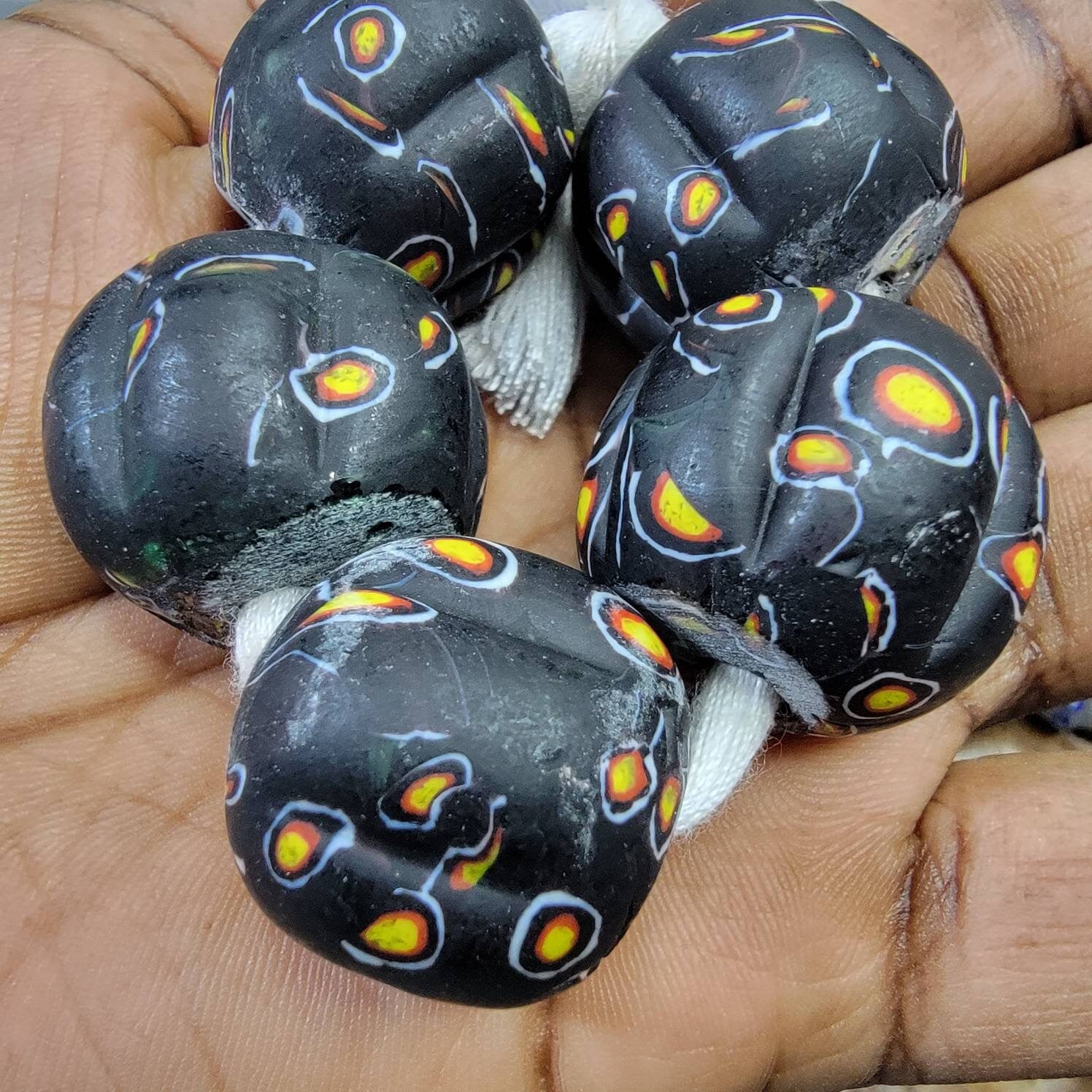 Black Millefiori Beads