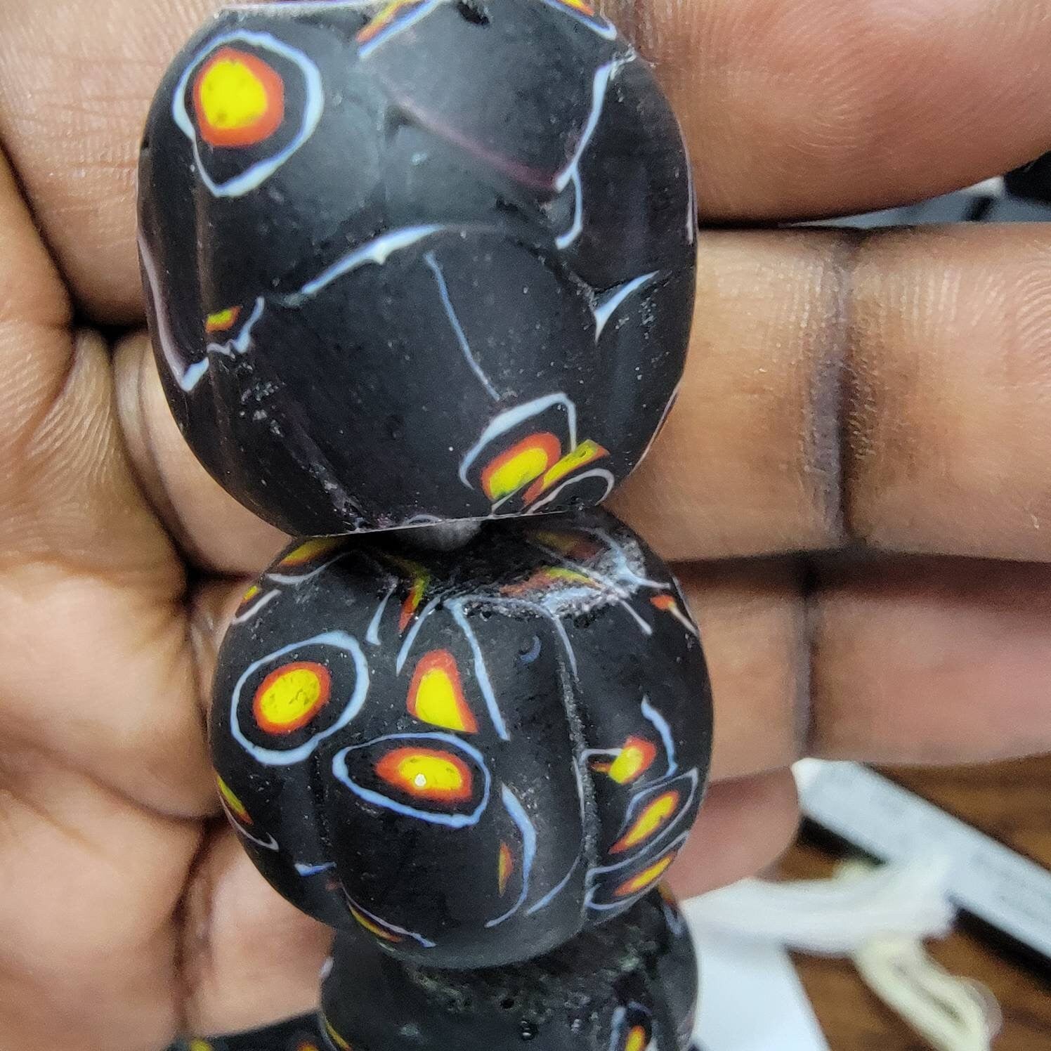 Black Millefiori Beads