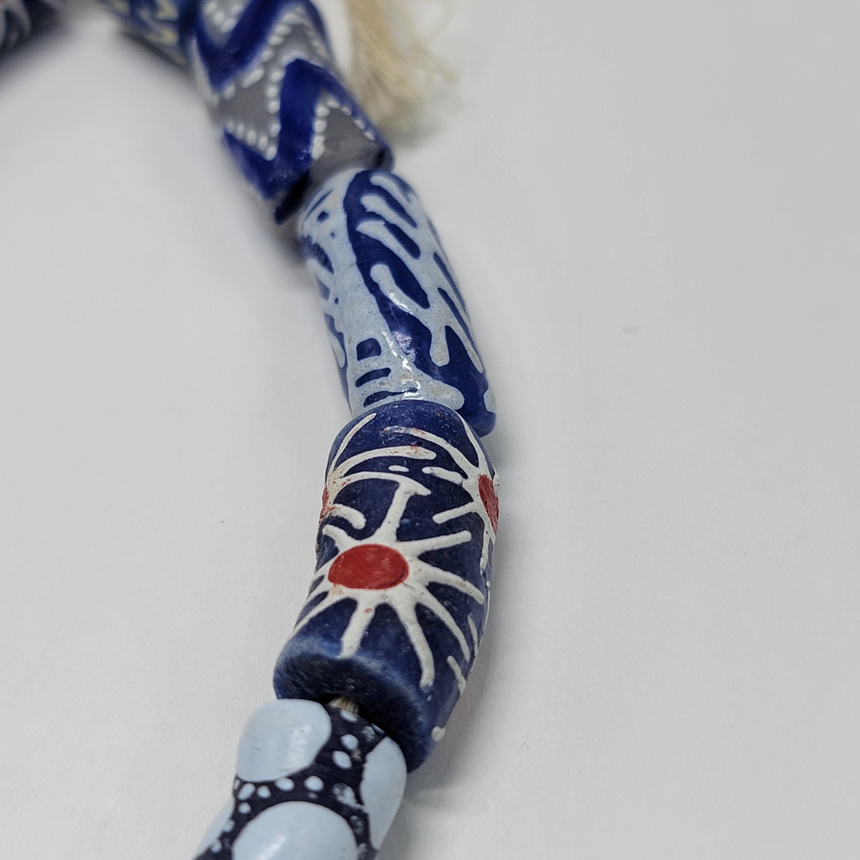 Blue Hand Painted African Beads