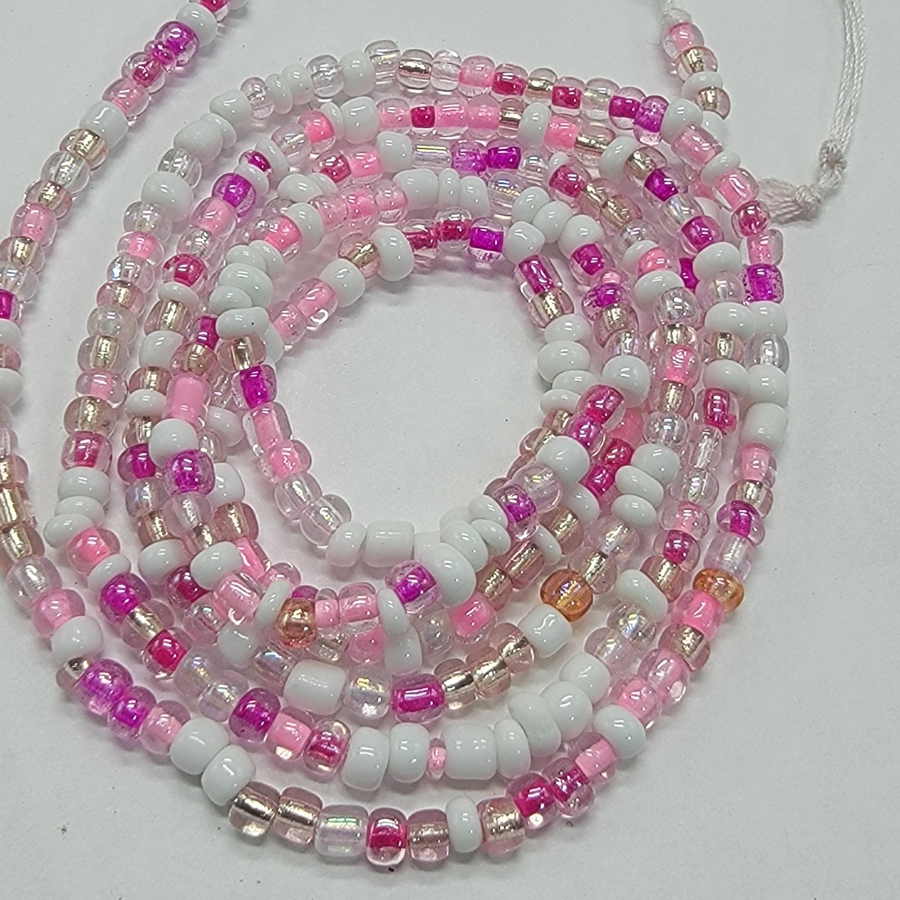 Pink Mix Waist Beads, Belly Chain, Plus Waist Beads, African Waist Beads