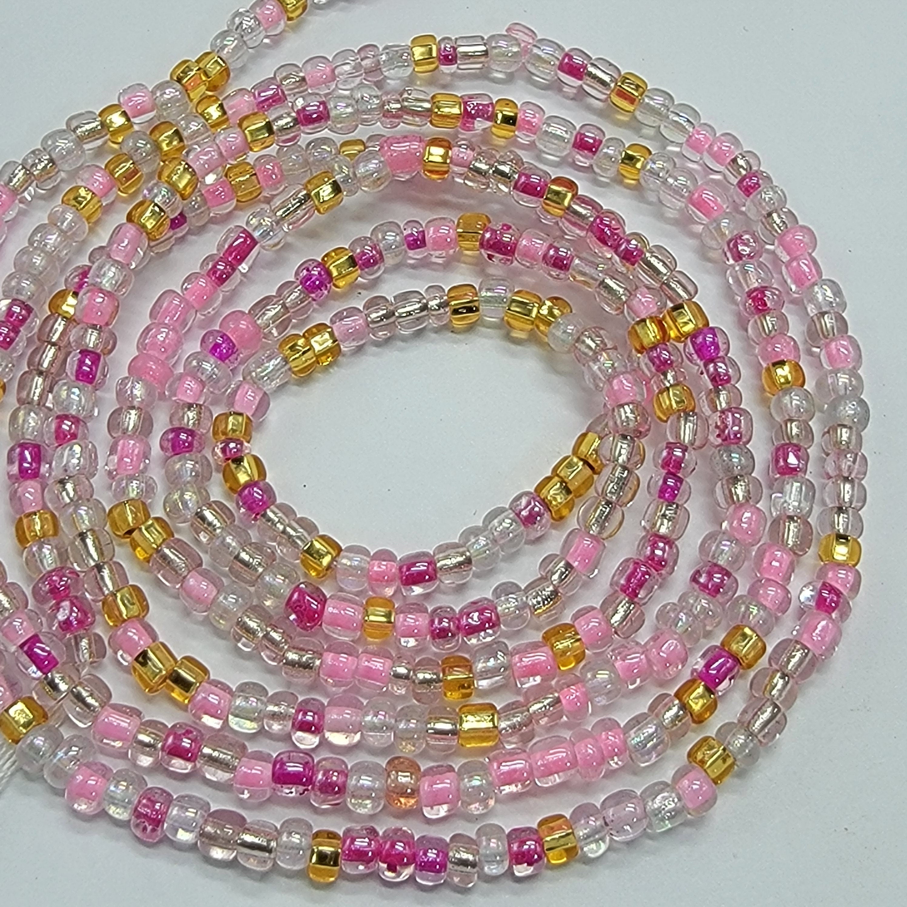 Pink Mix Waist Beads, Belly Chain, Plus Waist Beads, African Waist Beads