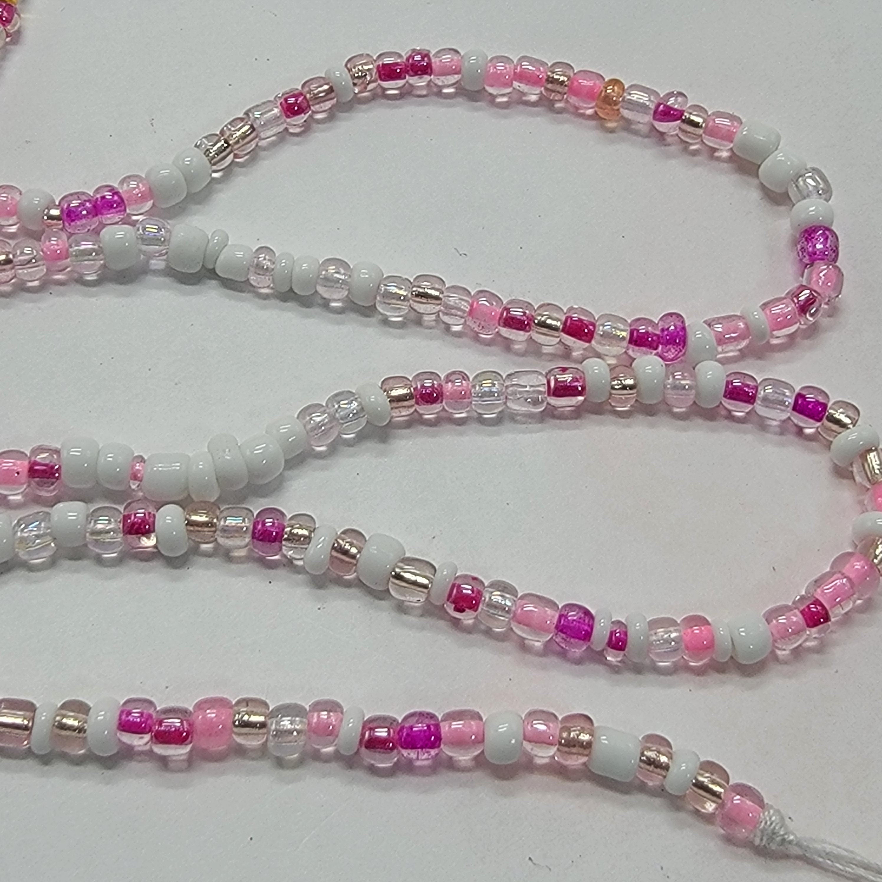 Pink Mix Waist Beads, Belly Chain, Plus Waist Beads, African Waist Beads