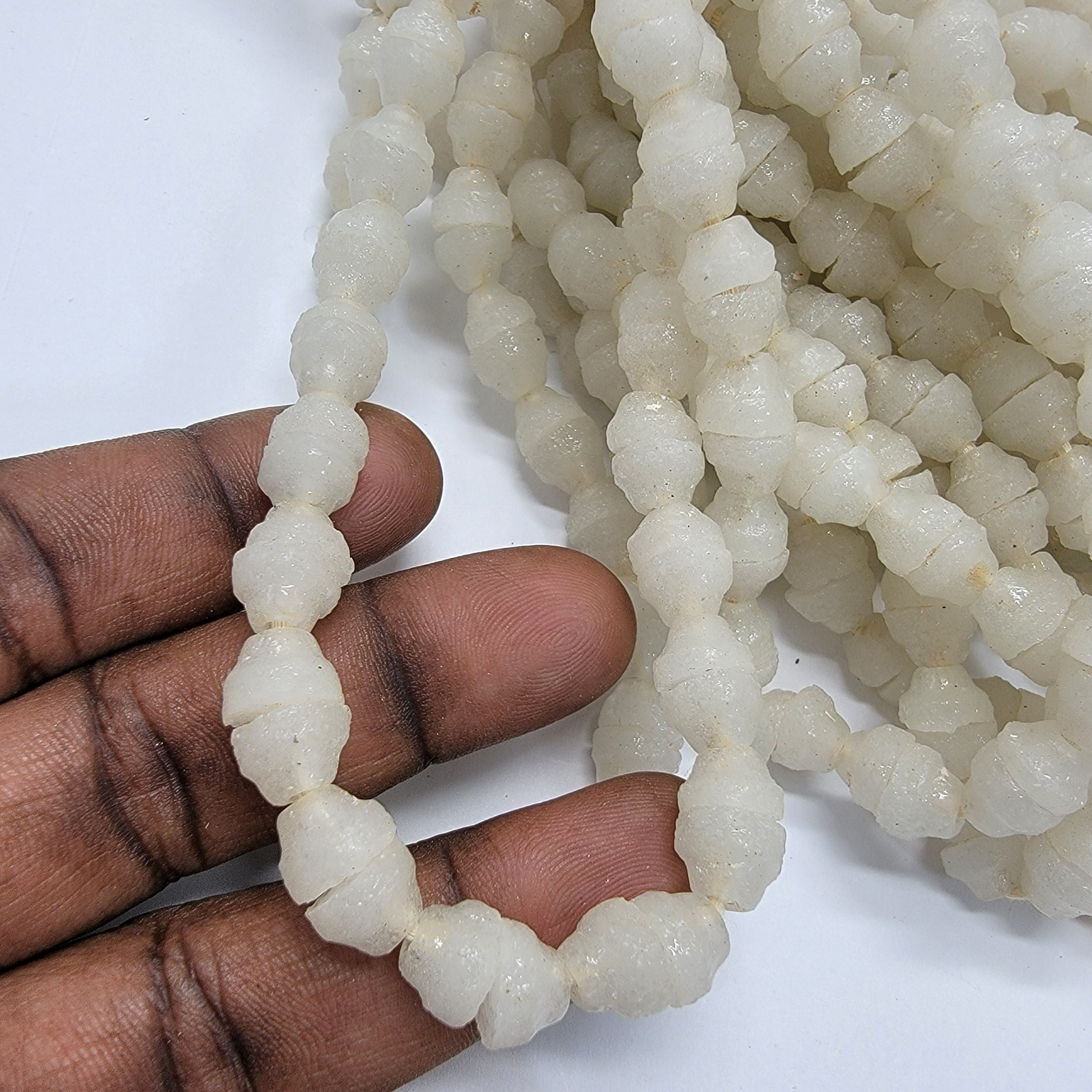 30 Frosted Unique African Beads