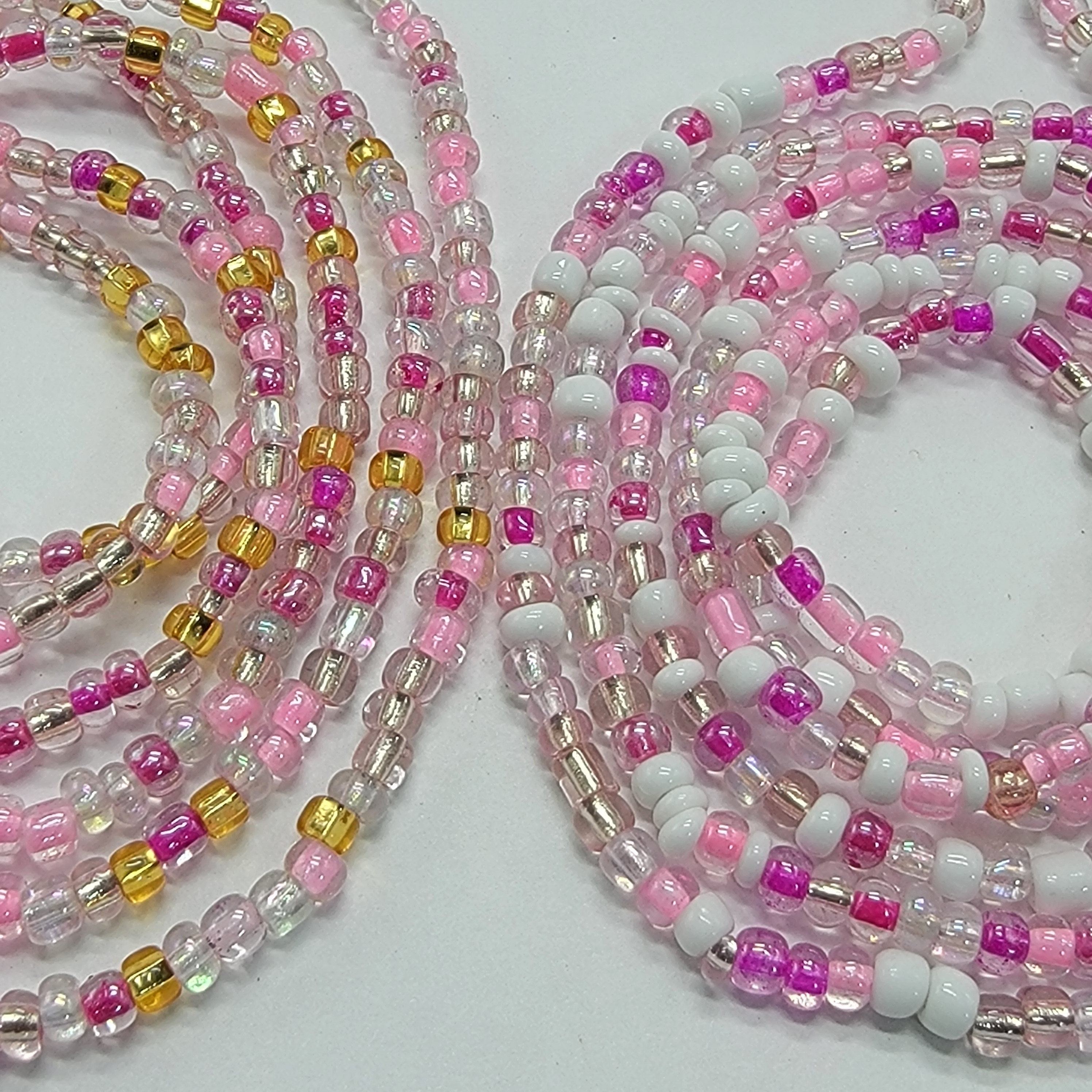 Pink Mix Waist Beads, Belly Chain, Plus Waist Beads, African Waist Beads