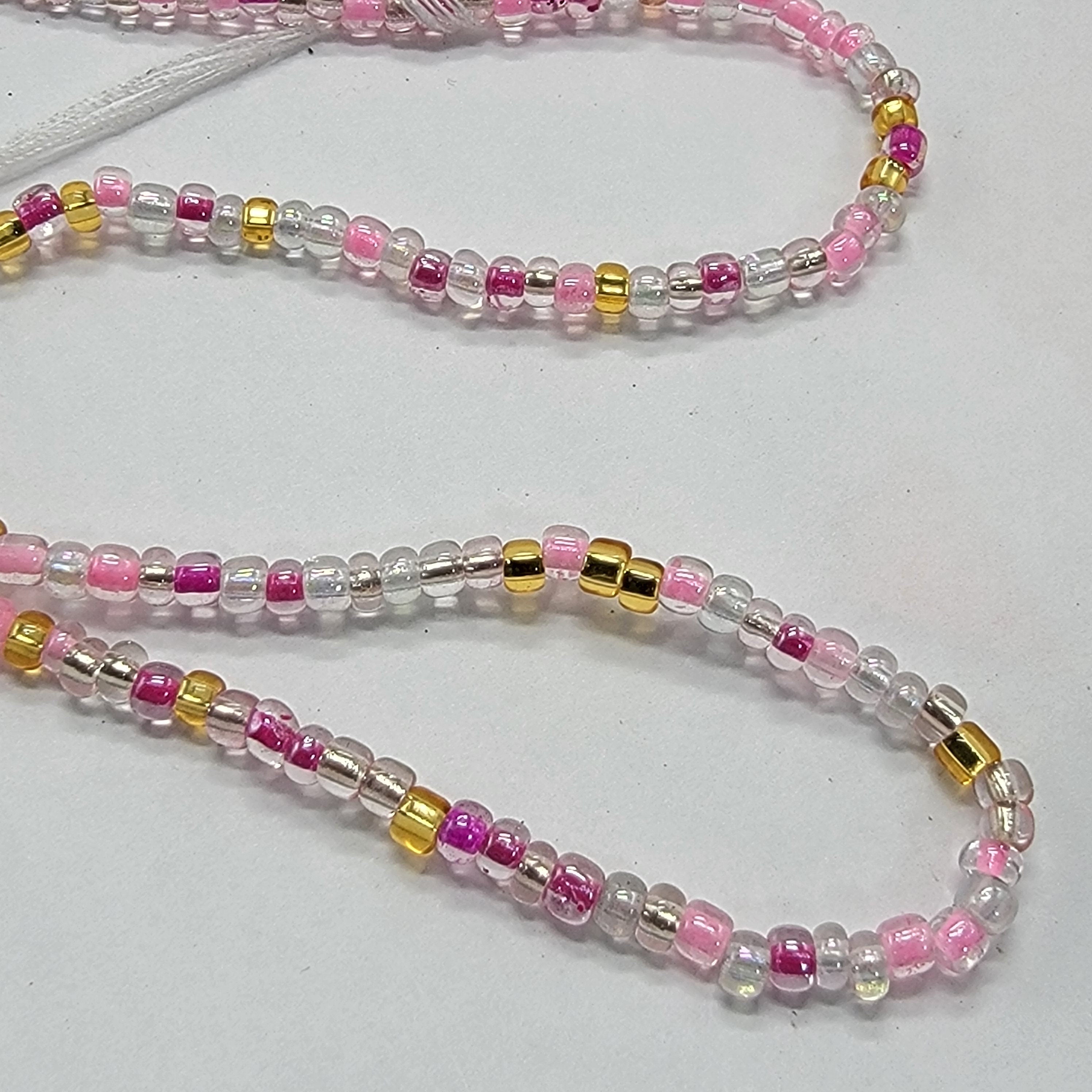 Pink Mix Waist Beads, Belly Chain, Plus Waist Beads, African Waist Beads