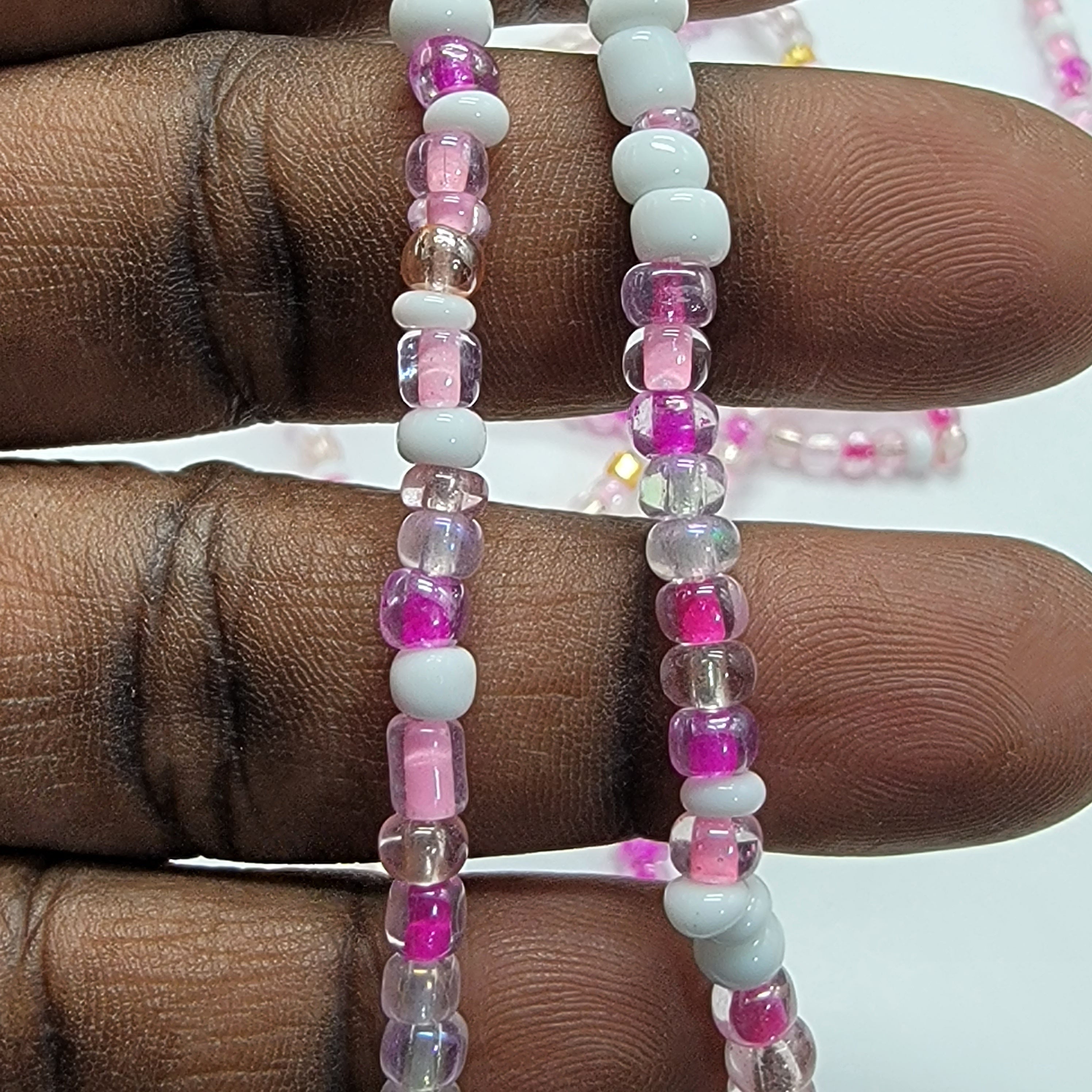 Pink Mix Waist Beads, Belly Chain, Plus Waist Beads, African Waist Beads