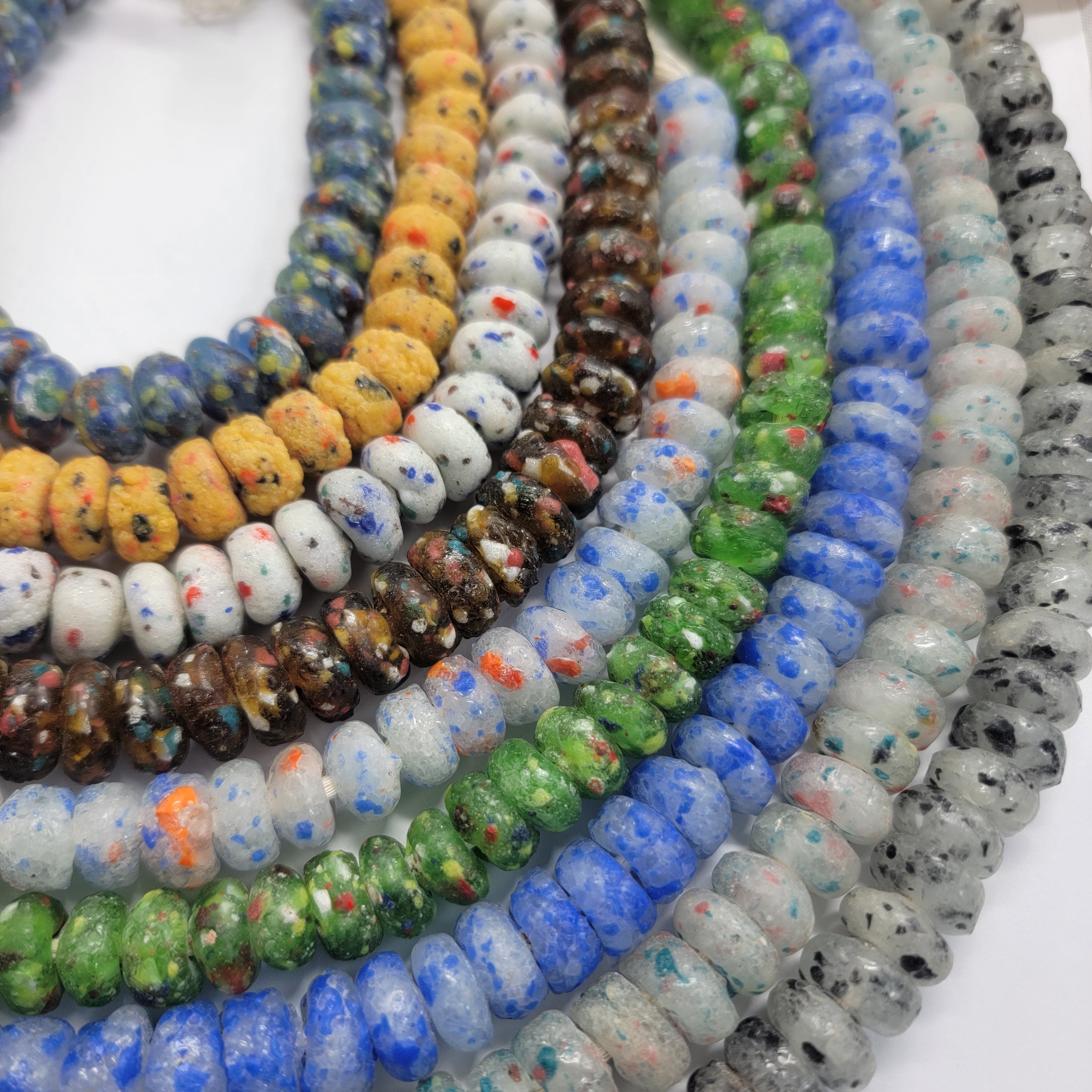 Rough African Beads, Bottle Glass Beads, Krobo Beads