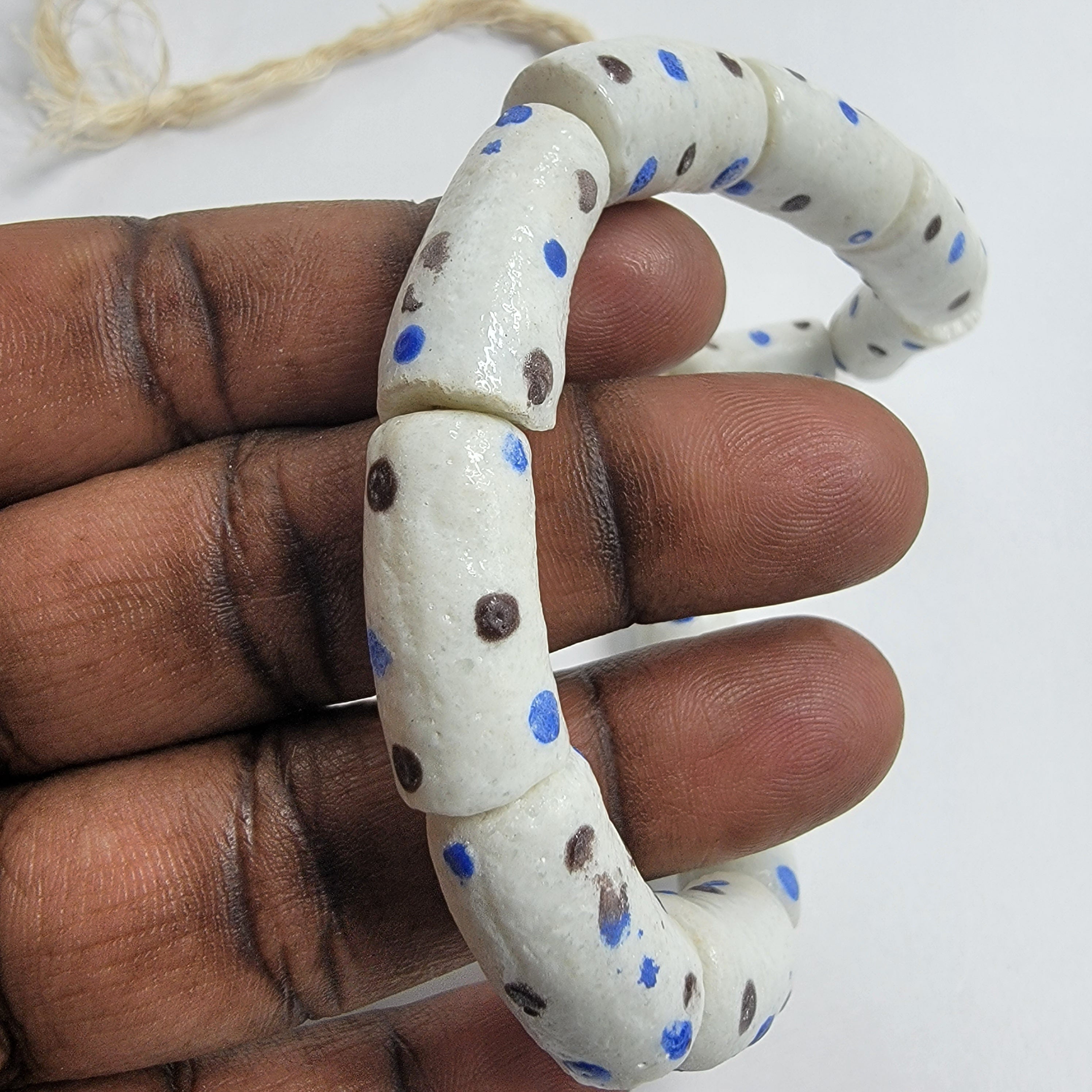 White Krobo Powdered Glass Beads