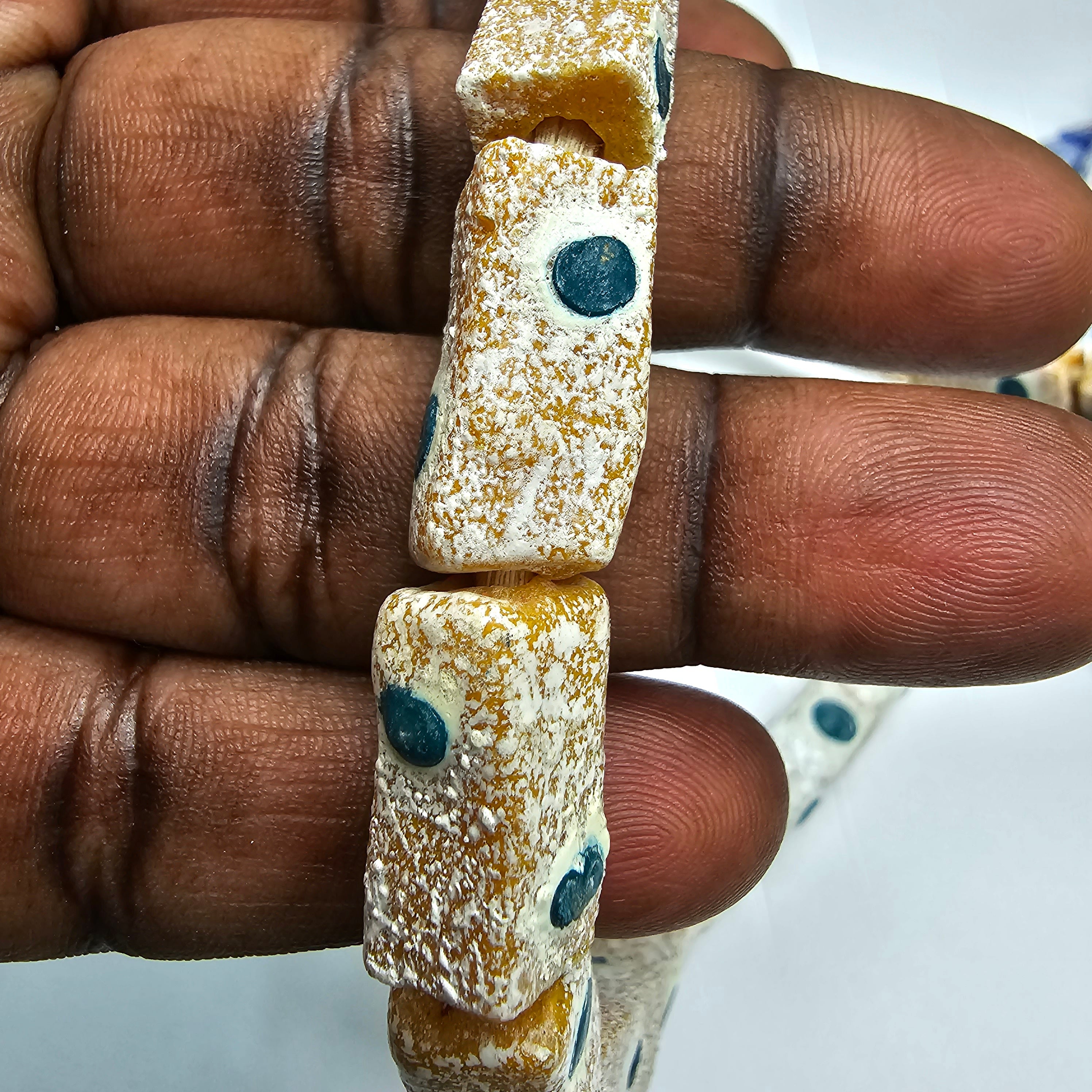 Rectangle African Recycled Glass Bead