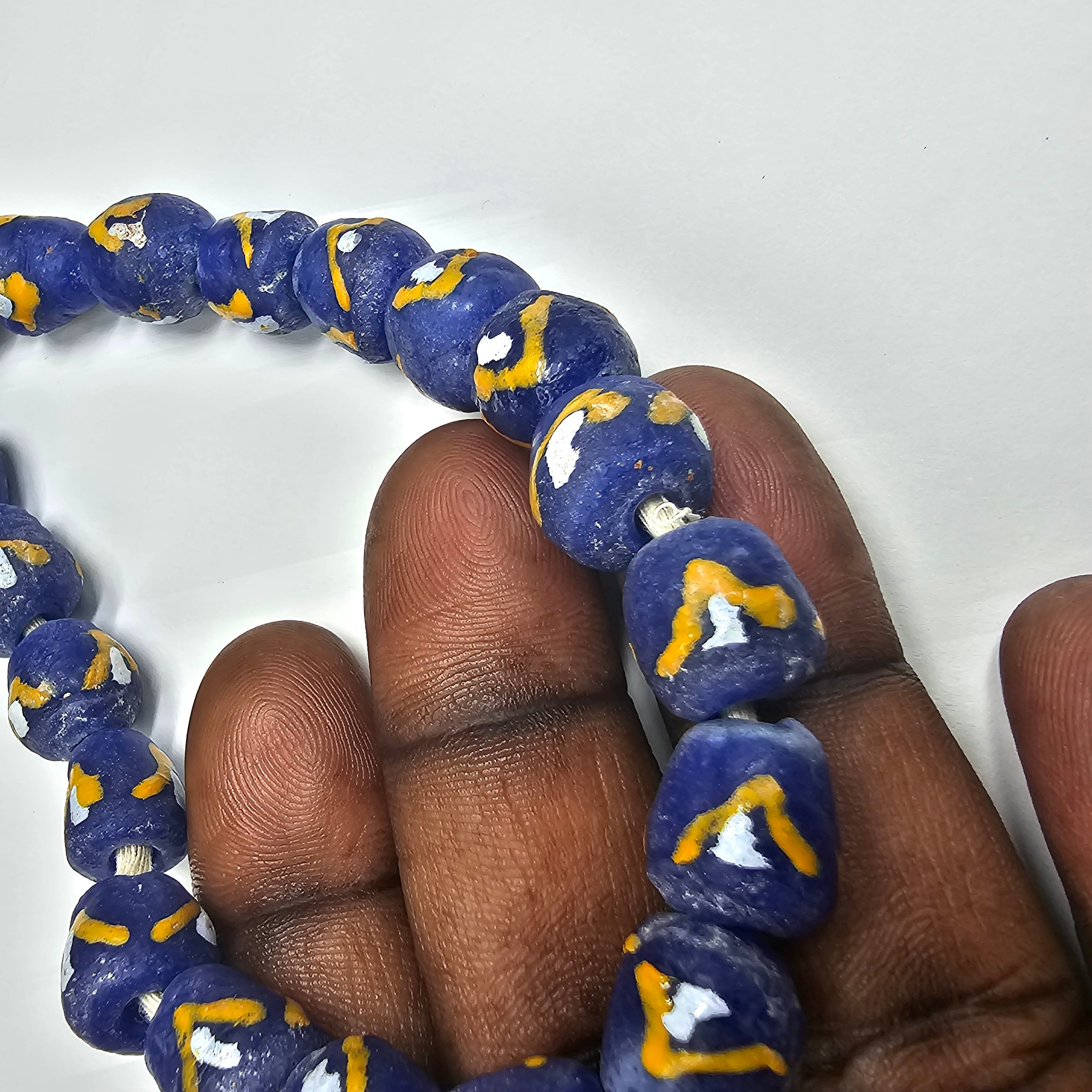 20 Round African Glass Beads, Krobo Round Beads