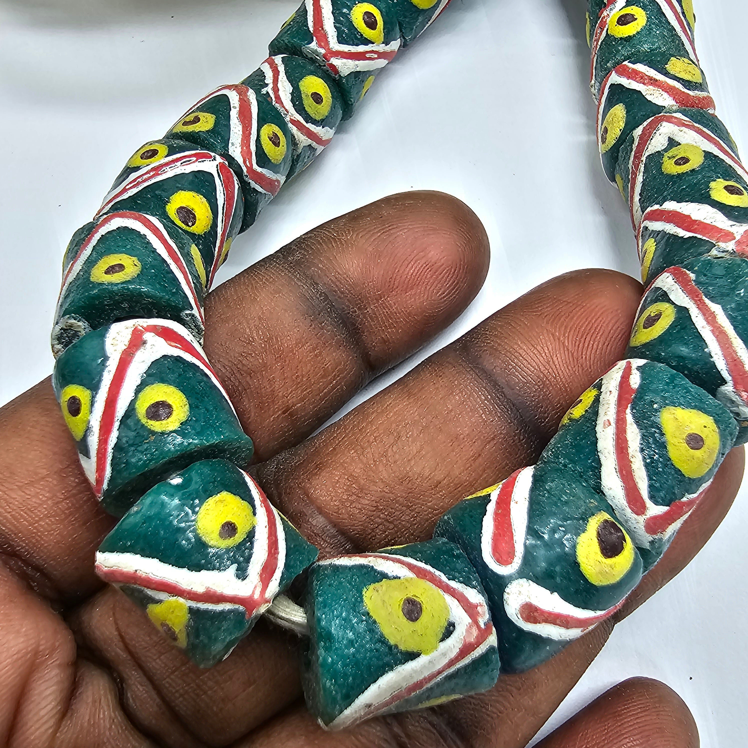 18 Eye African Beads, Krobo beads, Recycle beads