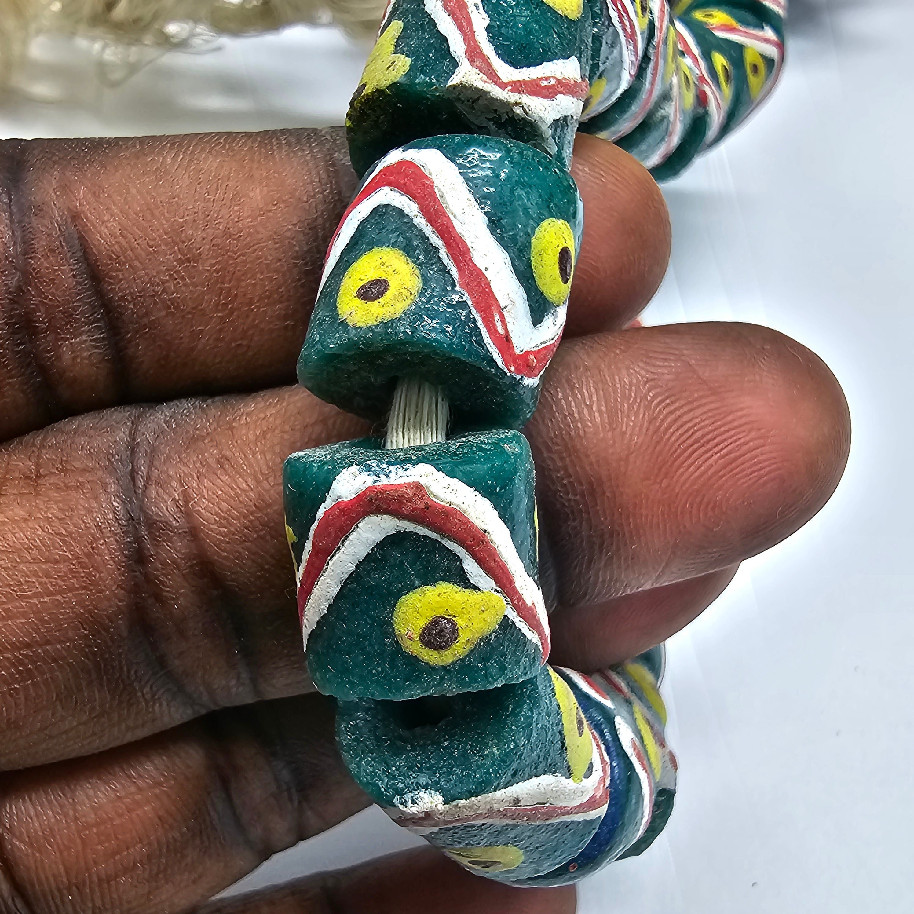 18 Eye African Beads, Krobo beads, Recycle beads