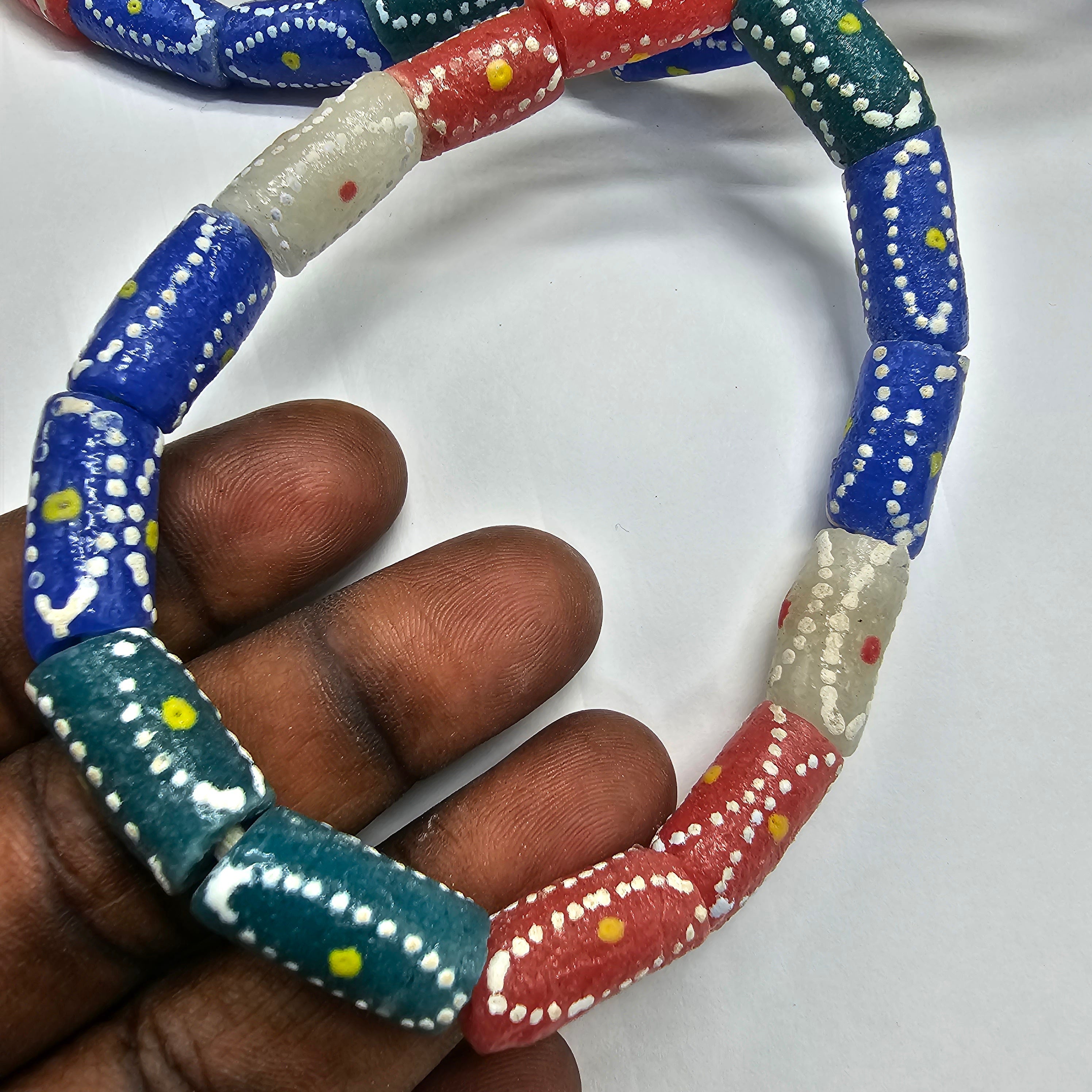 10 African Beads, Krobo beads, Recycle beads