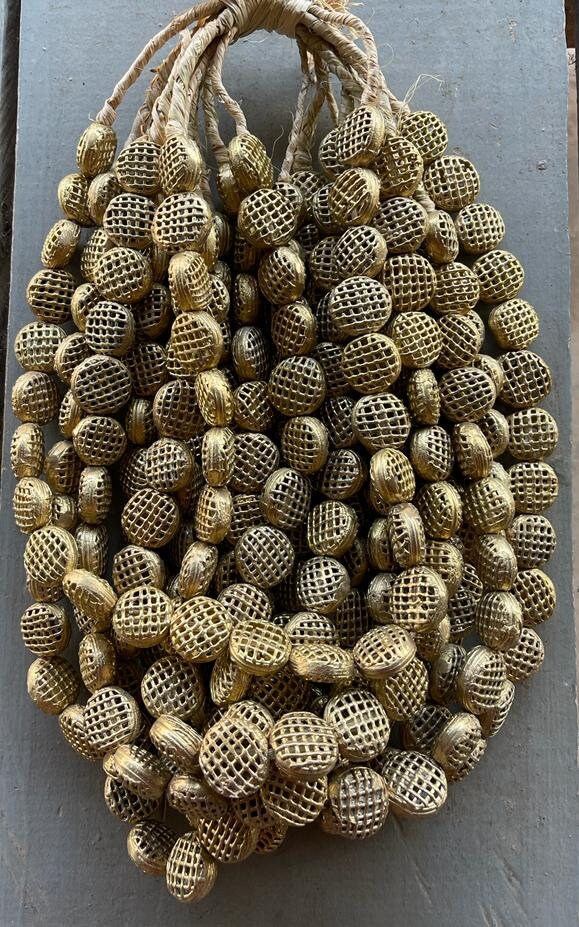 24 Netted African Brass Beads