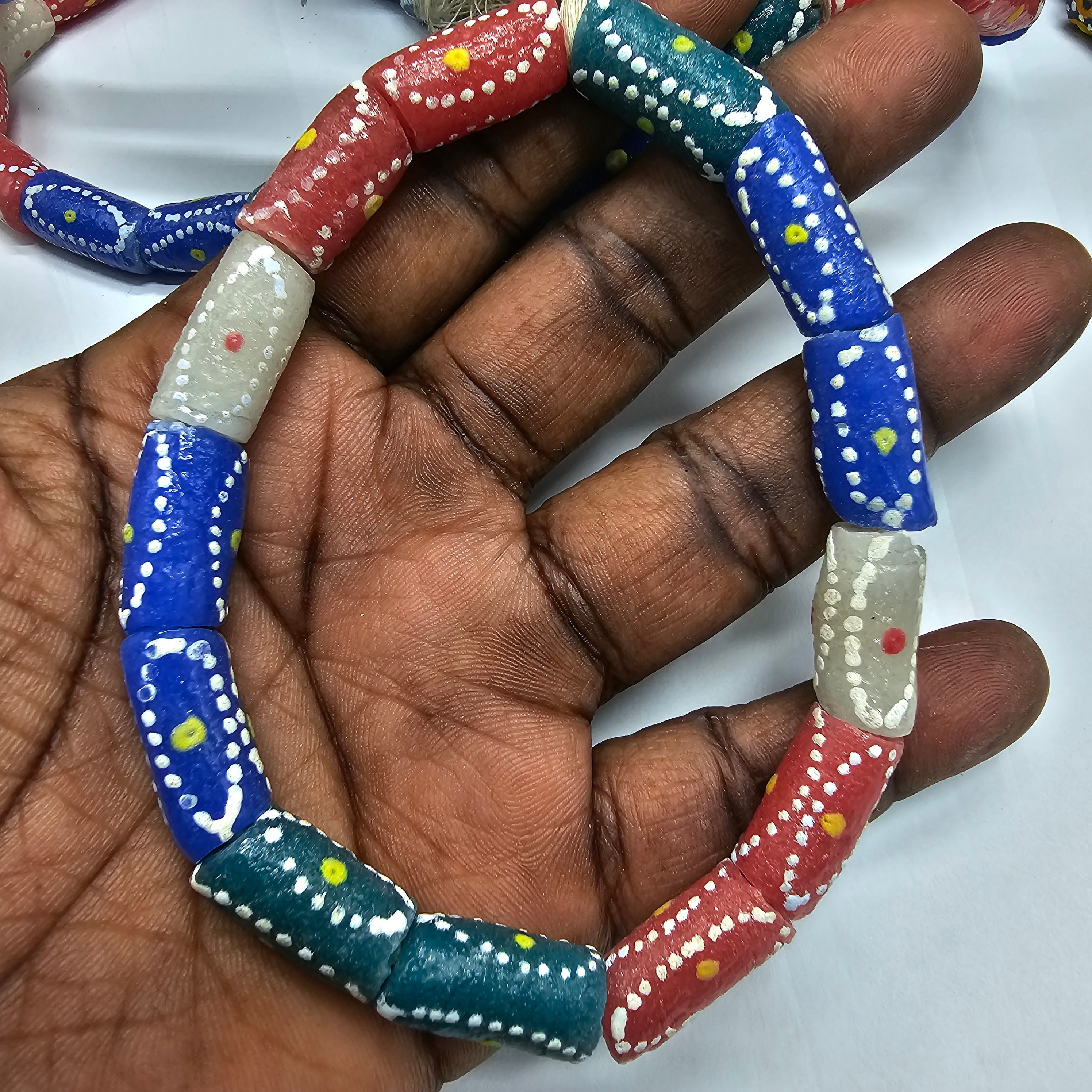 10 African Beads, Krobo beads, Recycle beads