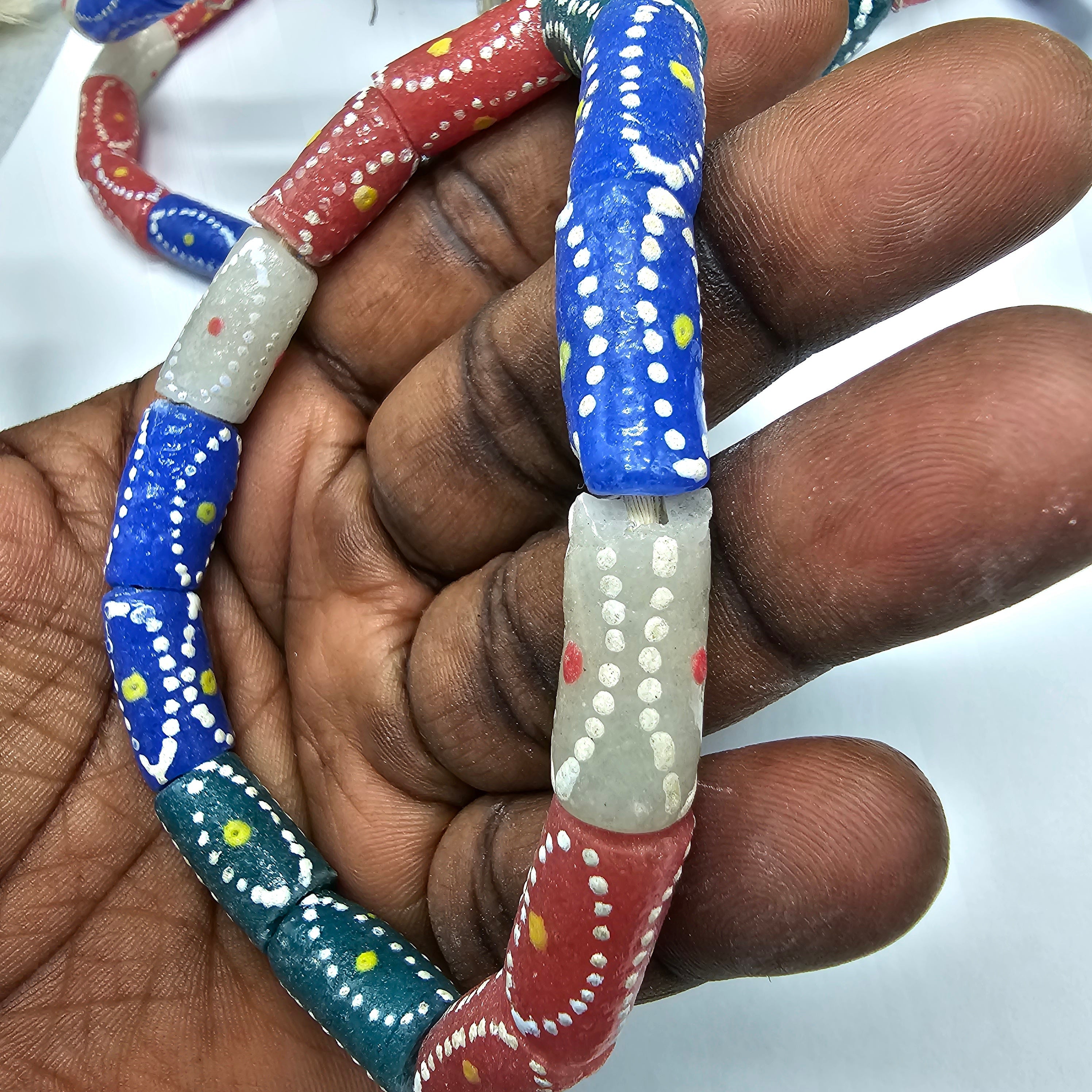 10 African Beads, Krobo beads, Recycle beads