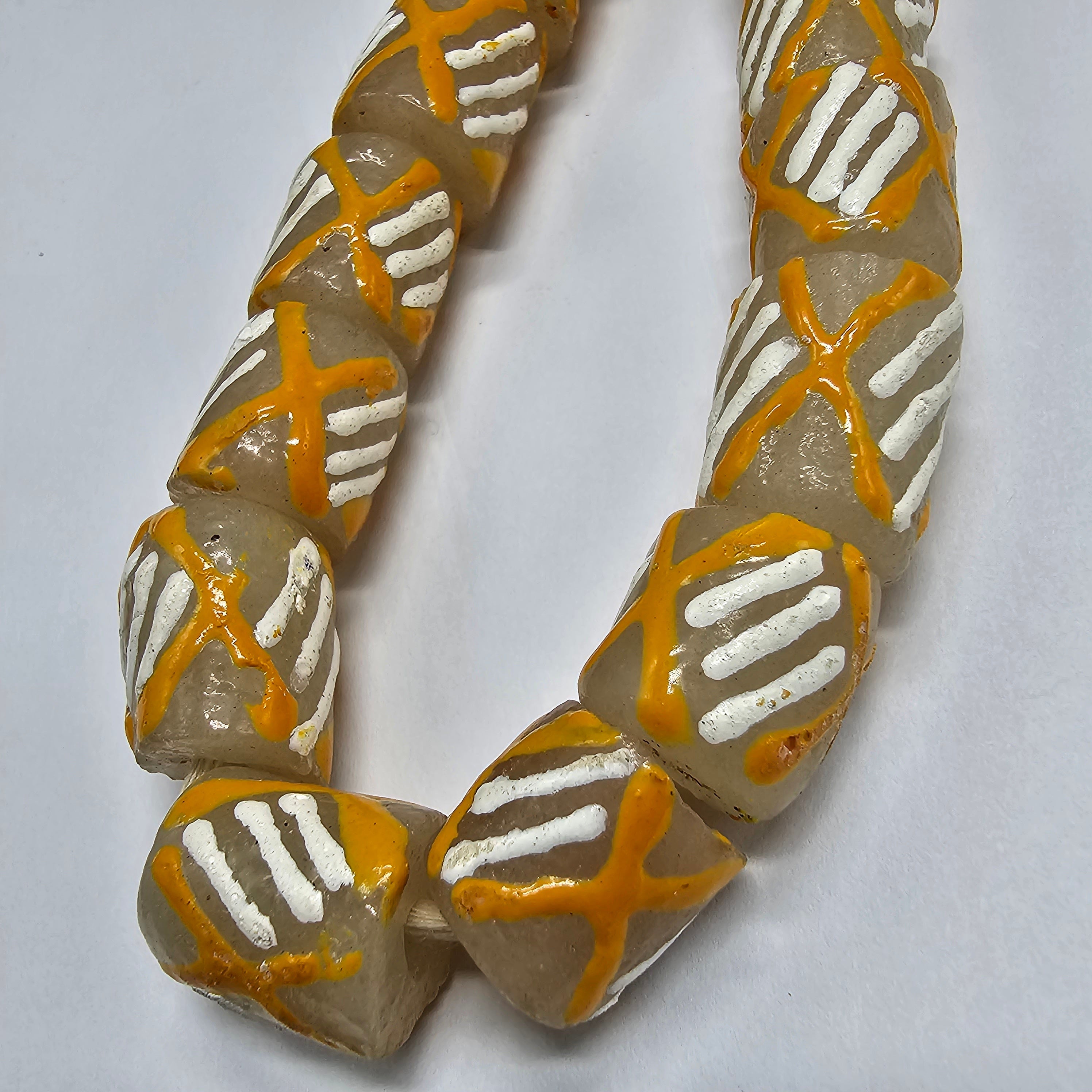 18 Krobo Glass Beads, Recycled Glass Beads