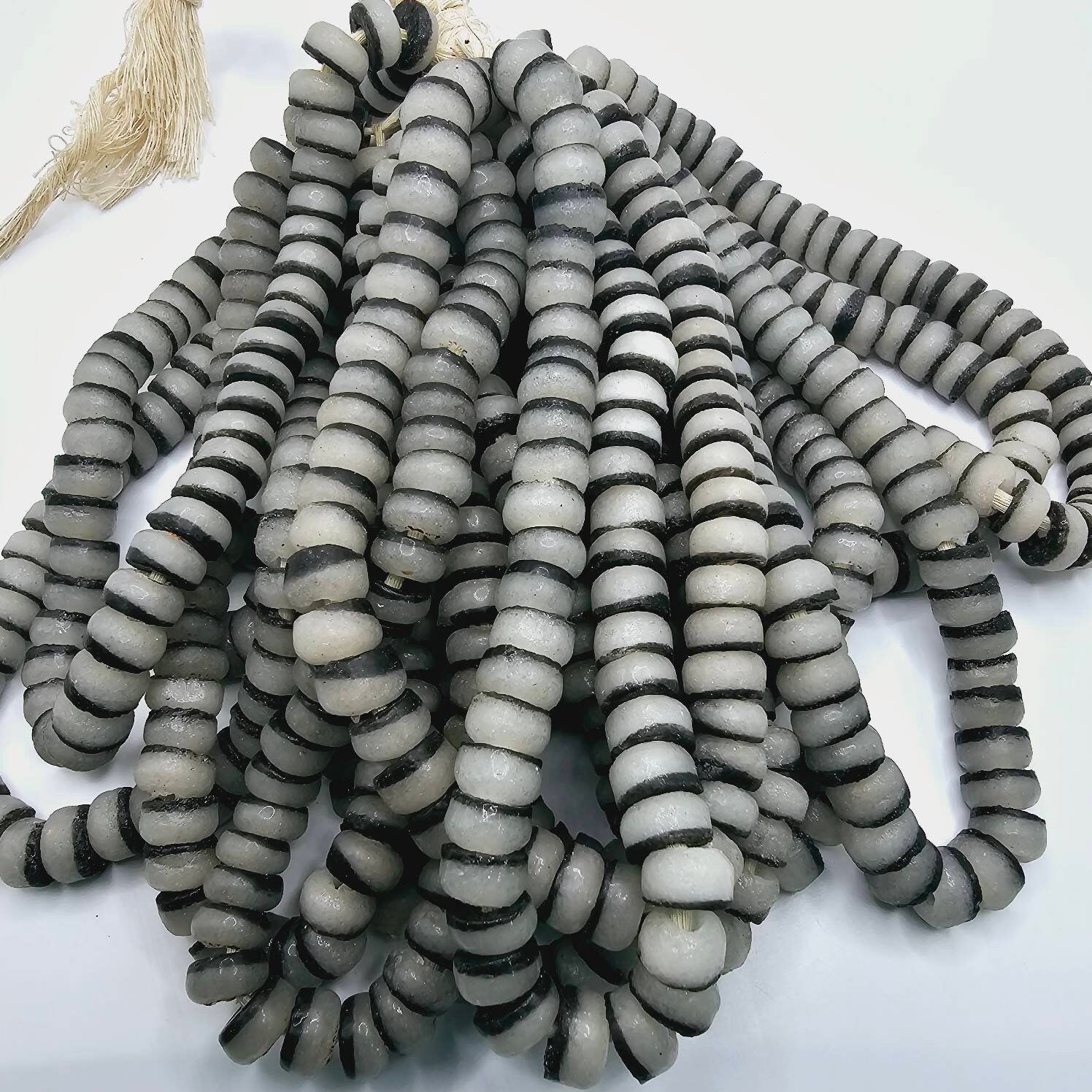 Frosted Black Beads, African Beads