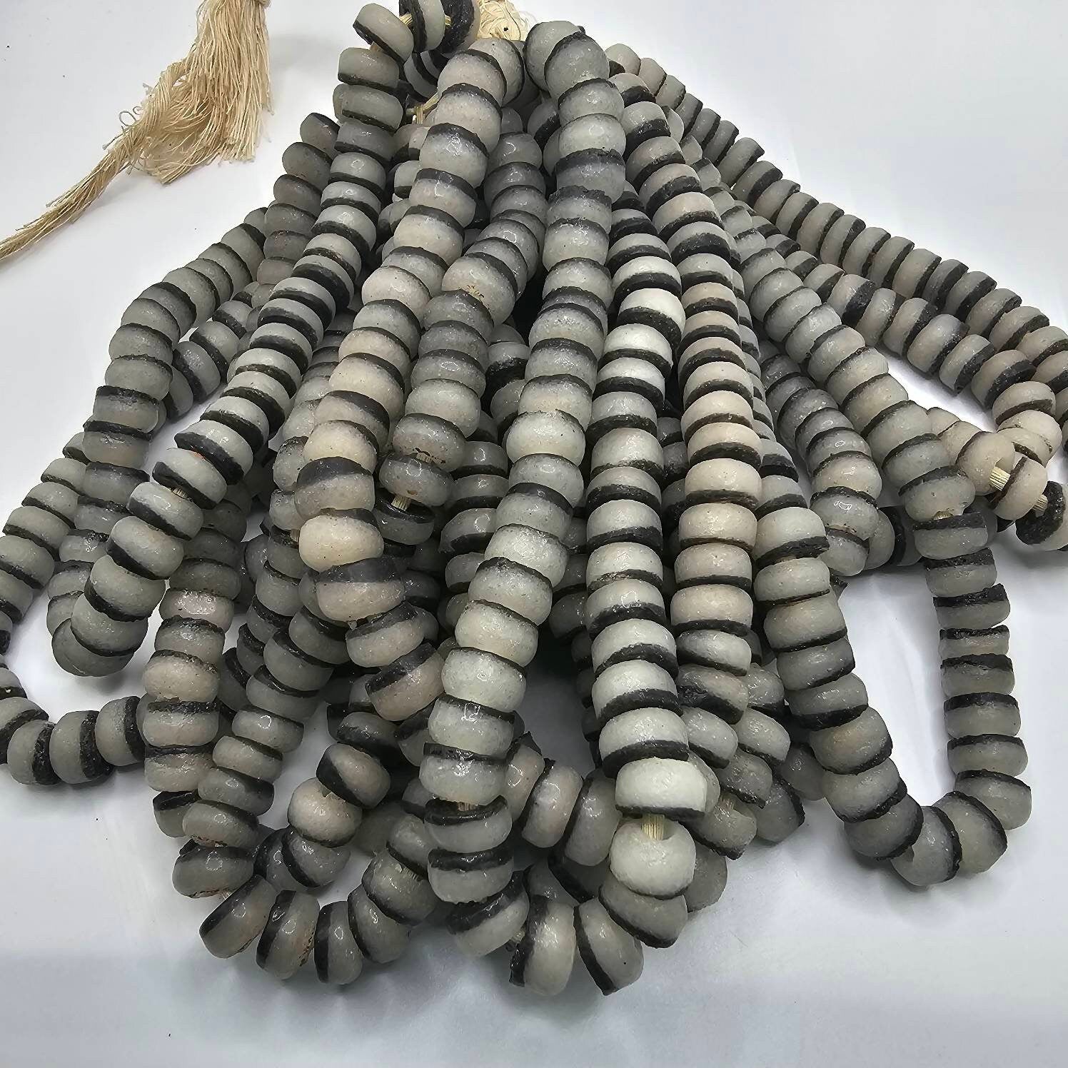 Frosted Black Beads, African Beads