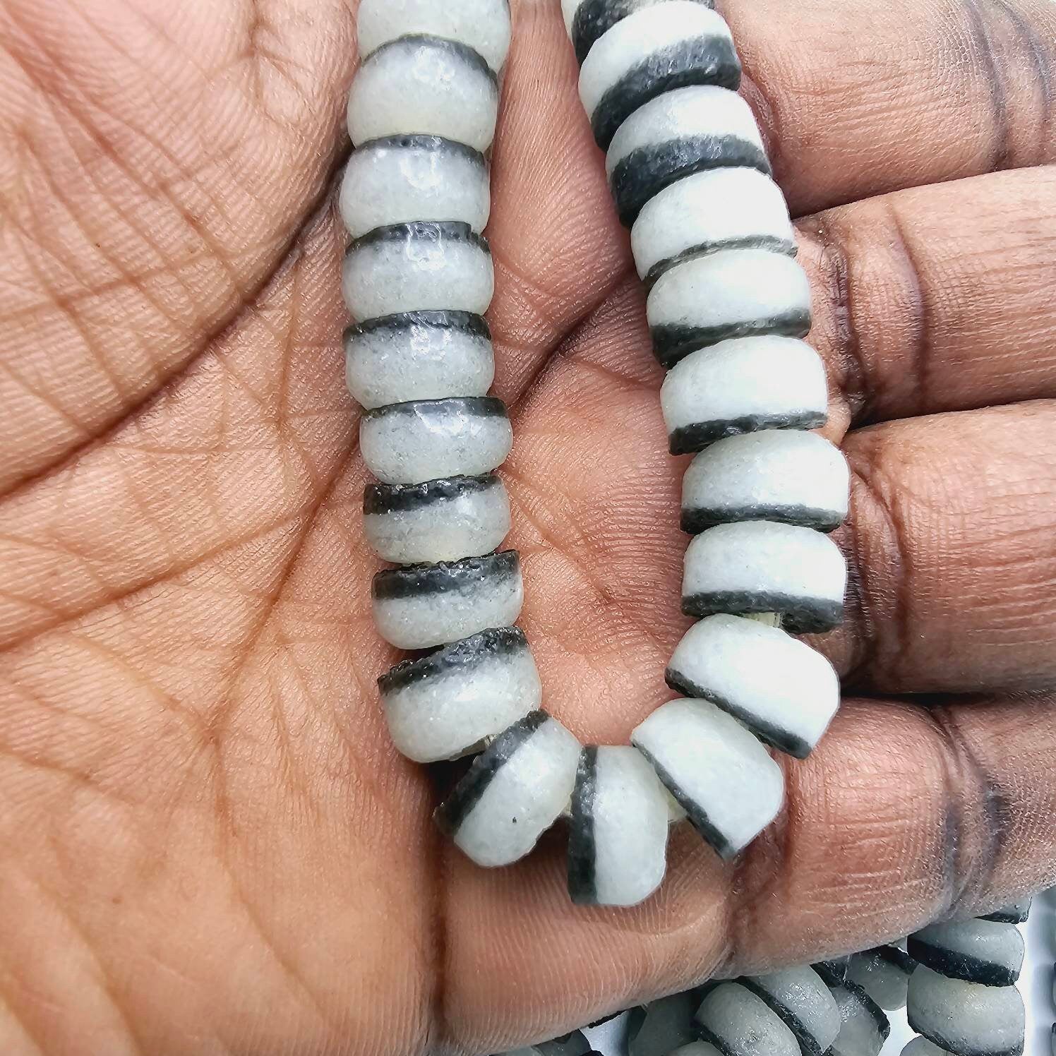 Frosted Black Beads, African Beads