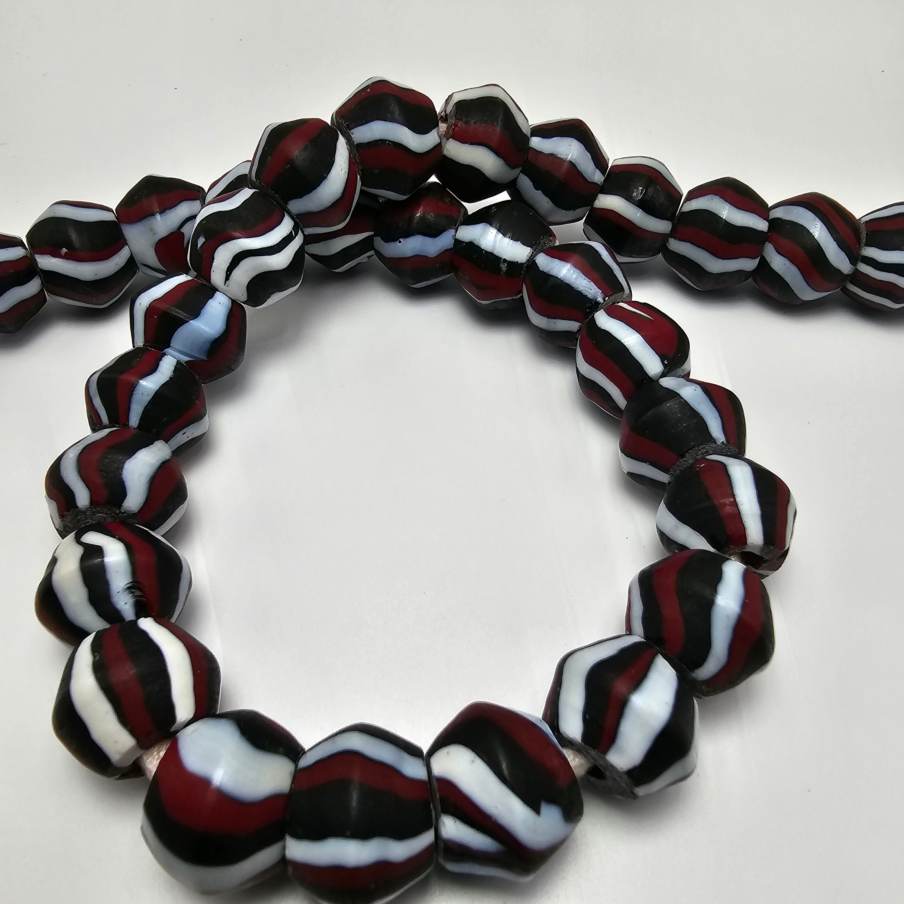 Red Marble Indian Beads