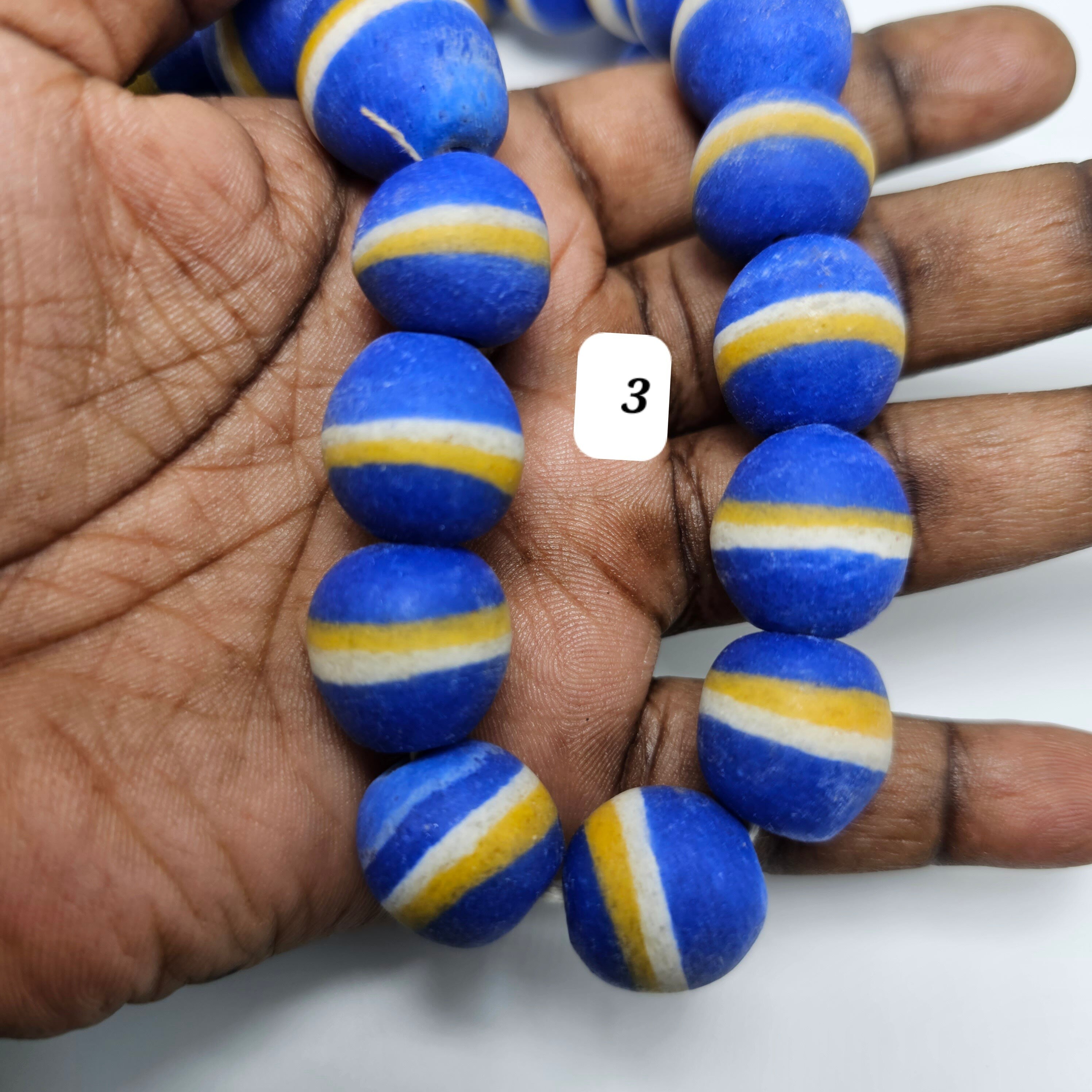 Blue African Ball Beads, Jewelry Making Beads