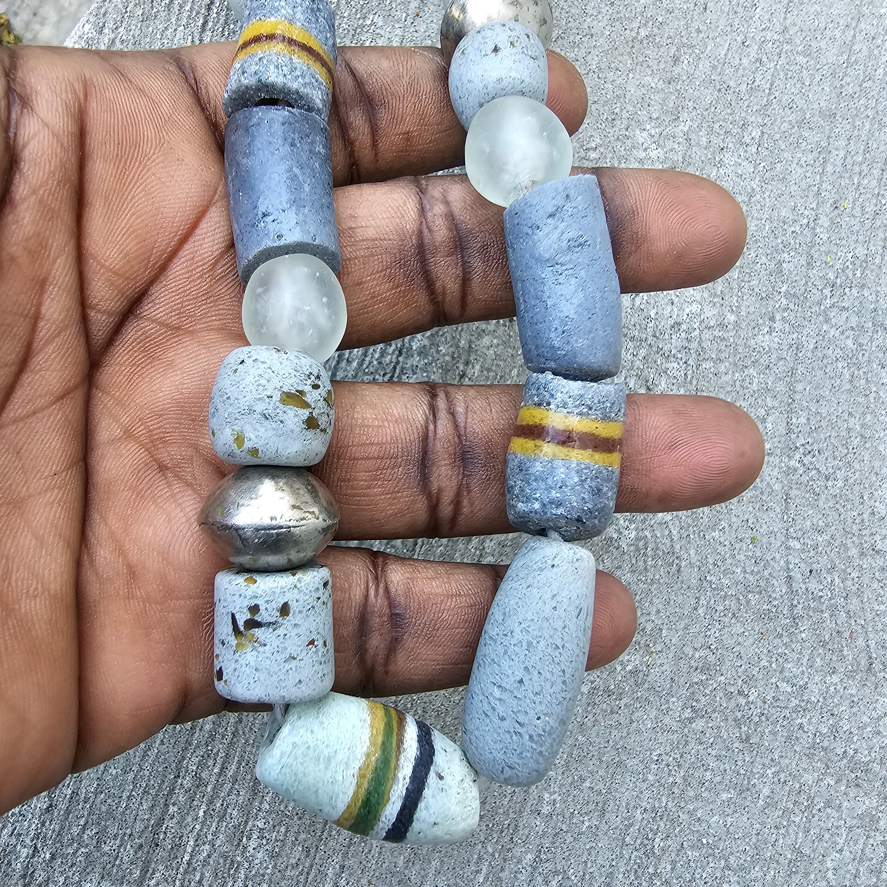 Grey Medley African Beads