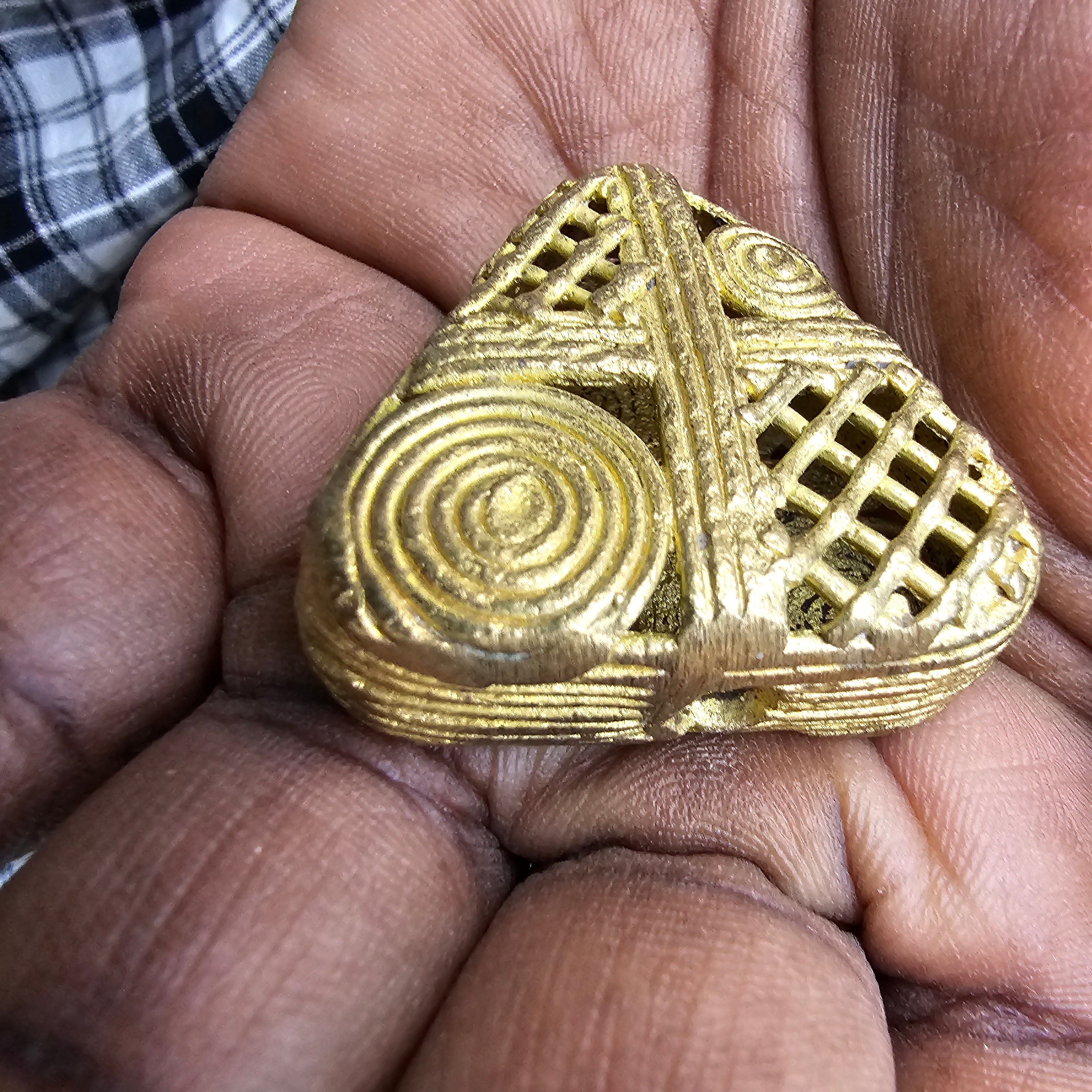 3D Trangle Brass Bead, African Brass, Jewelry Making Beads