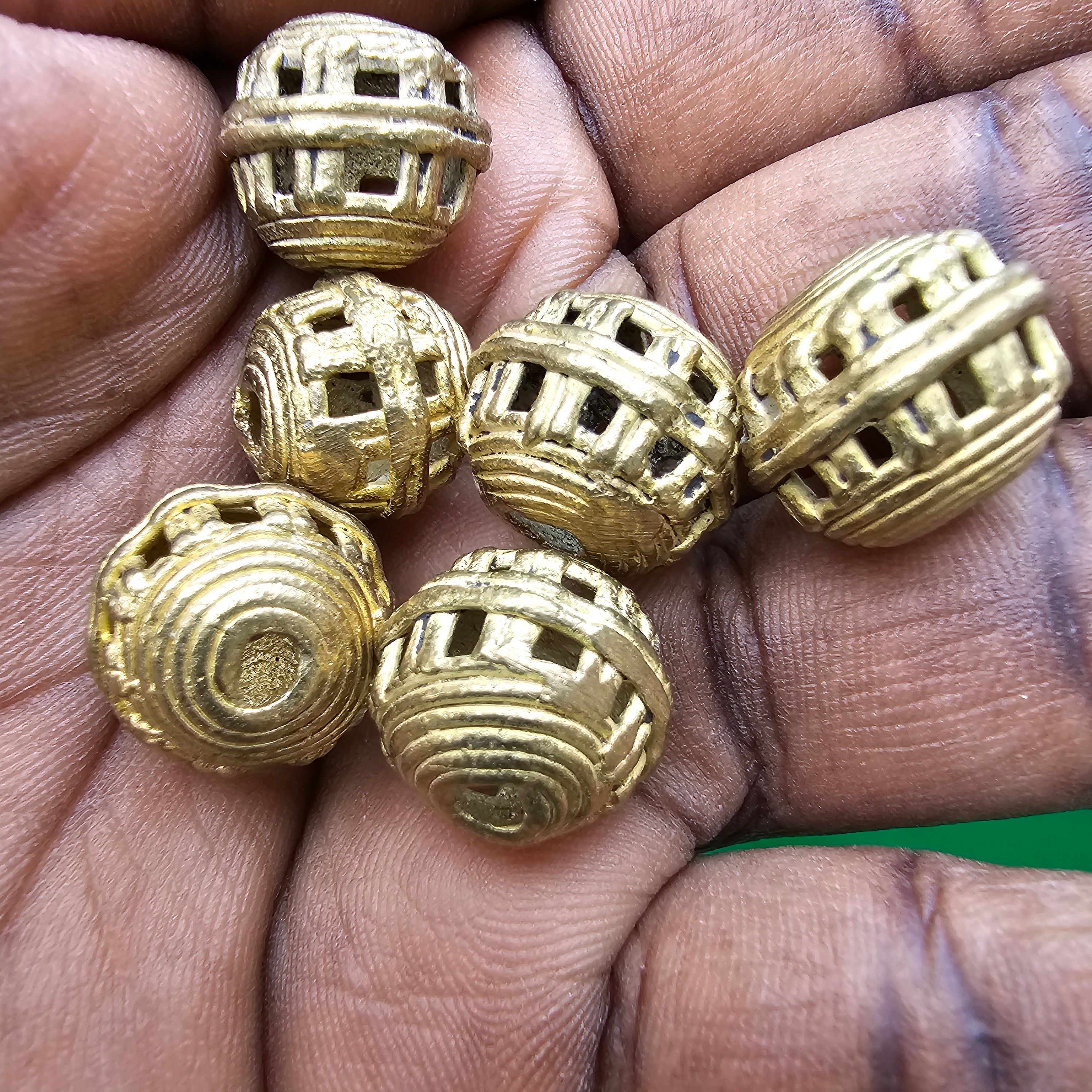 Mini Netted Round Brass, Jewelry Making Beads