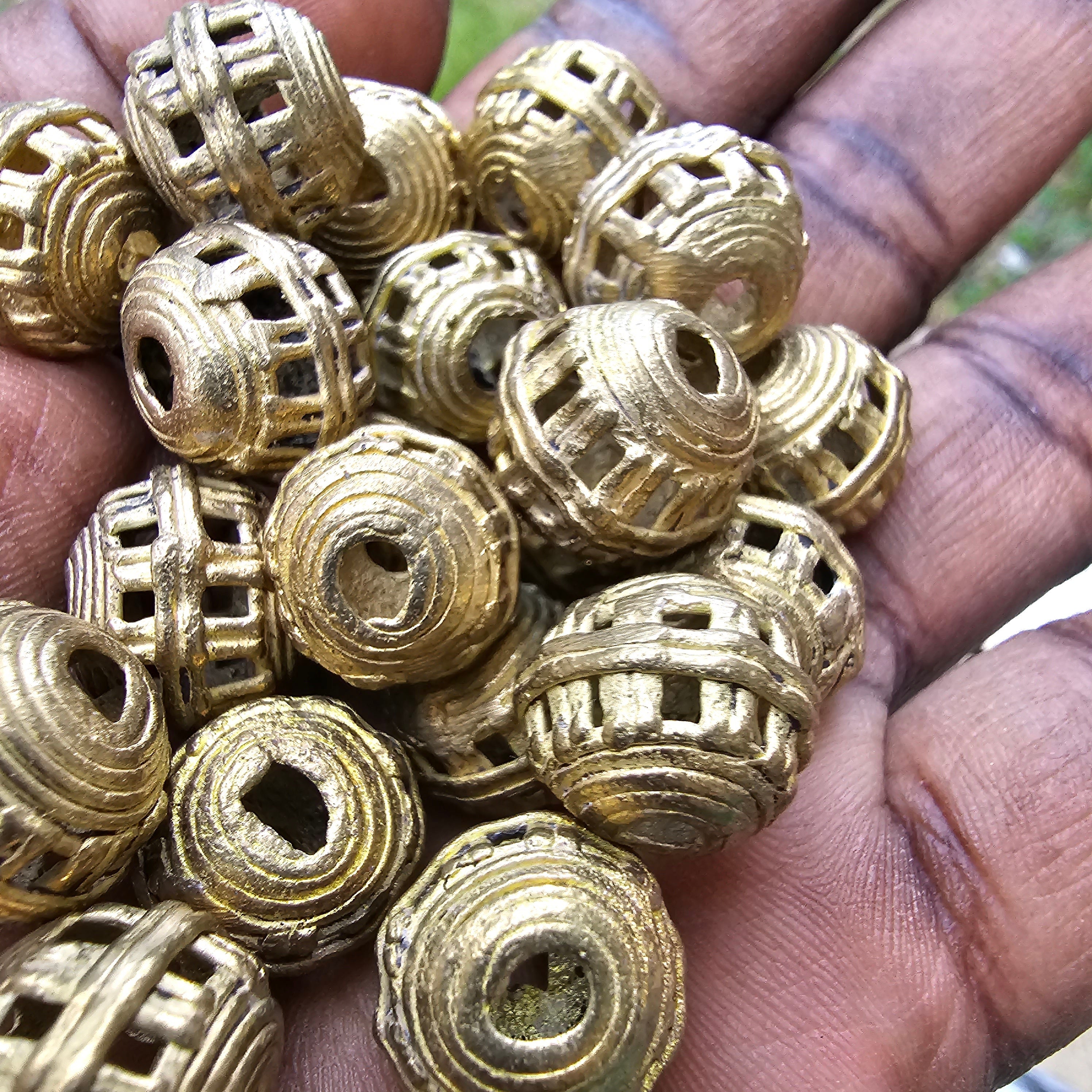 Mini Netted Round Brass, Jewelry Making Beads