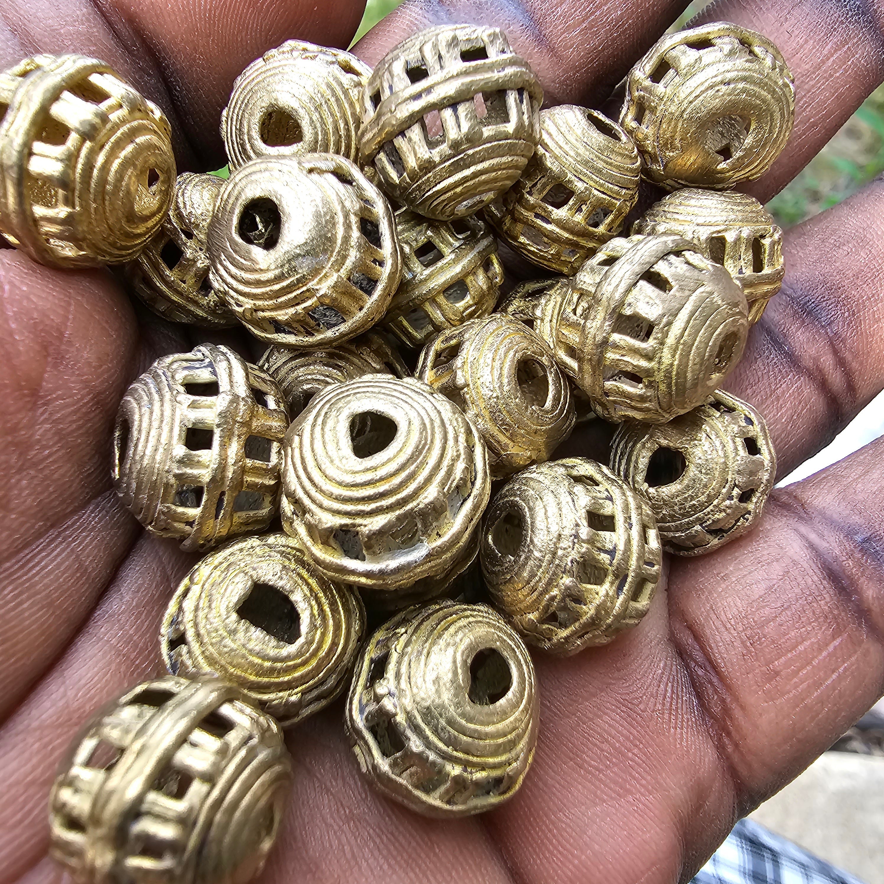 Mini Netted Round Brass, Jewelry Making Beads