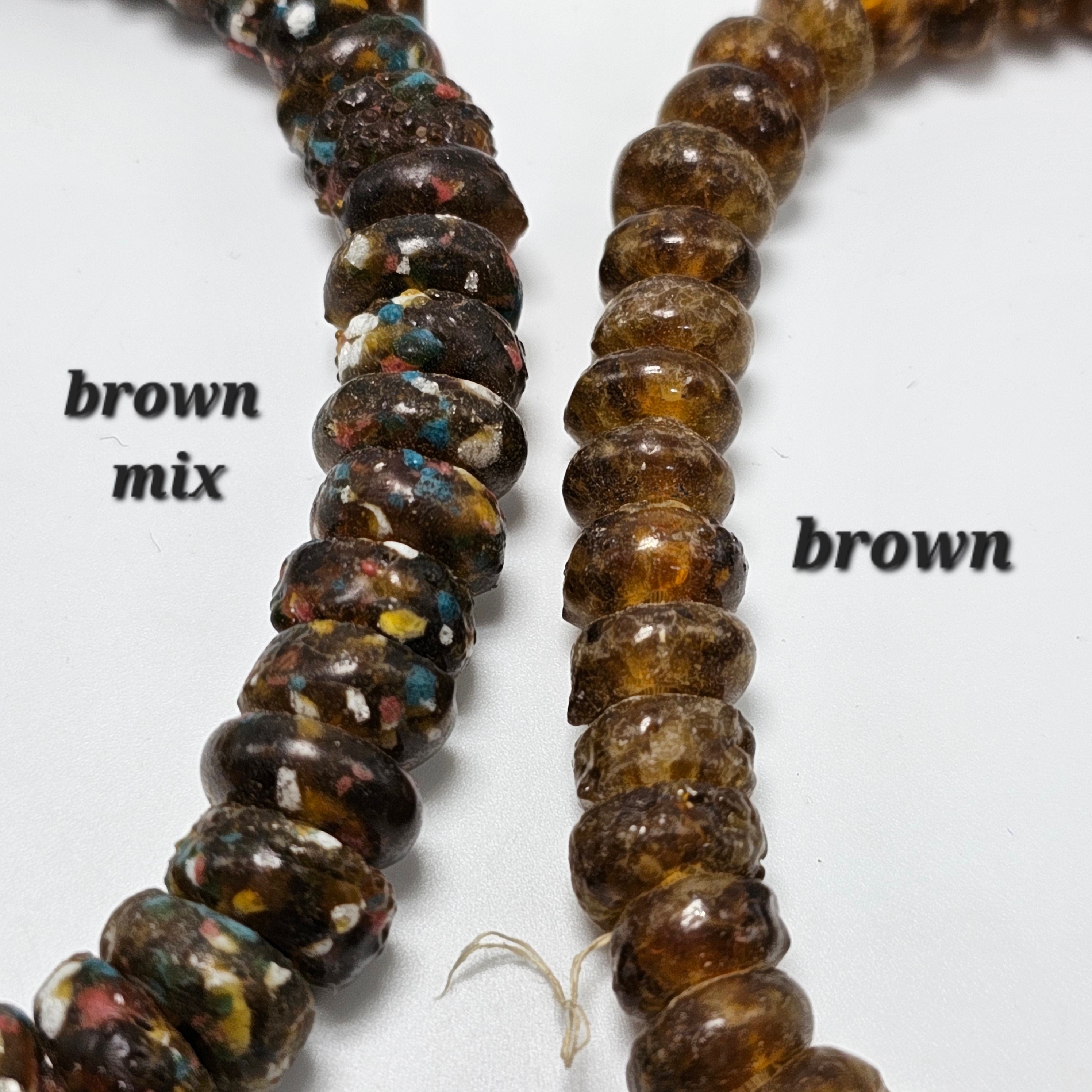 Rough African Beads, Bottle Glass Beads, Krobo Beads