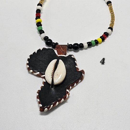 African Map Necklace, Rasta Necklace