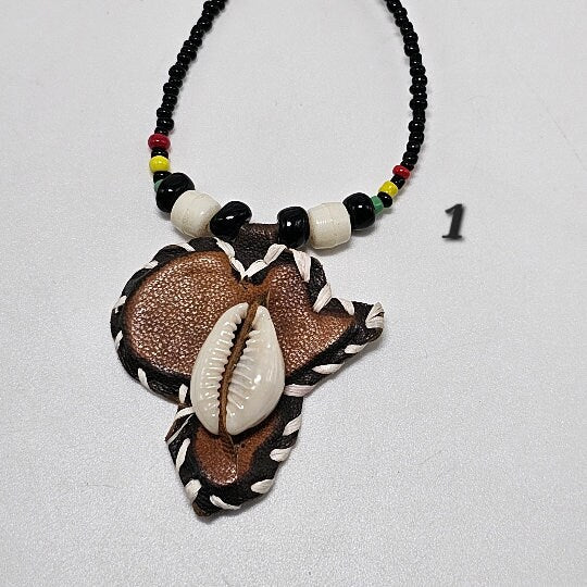 African Map Necklace, Rasta Necklace