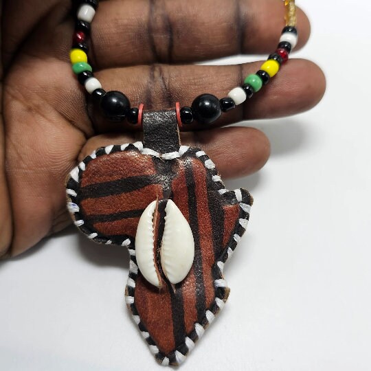 African Map Necklace, Rasta Necklace