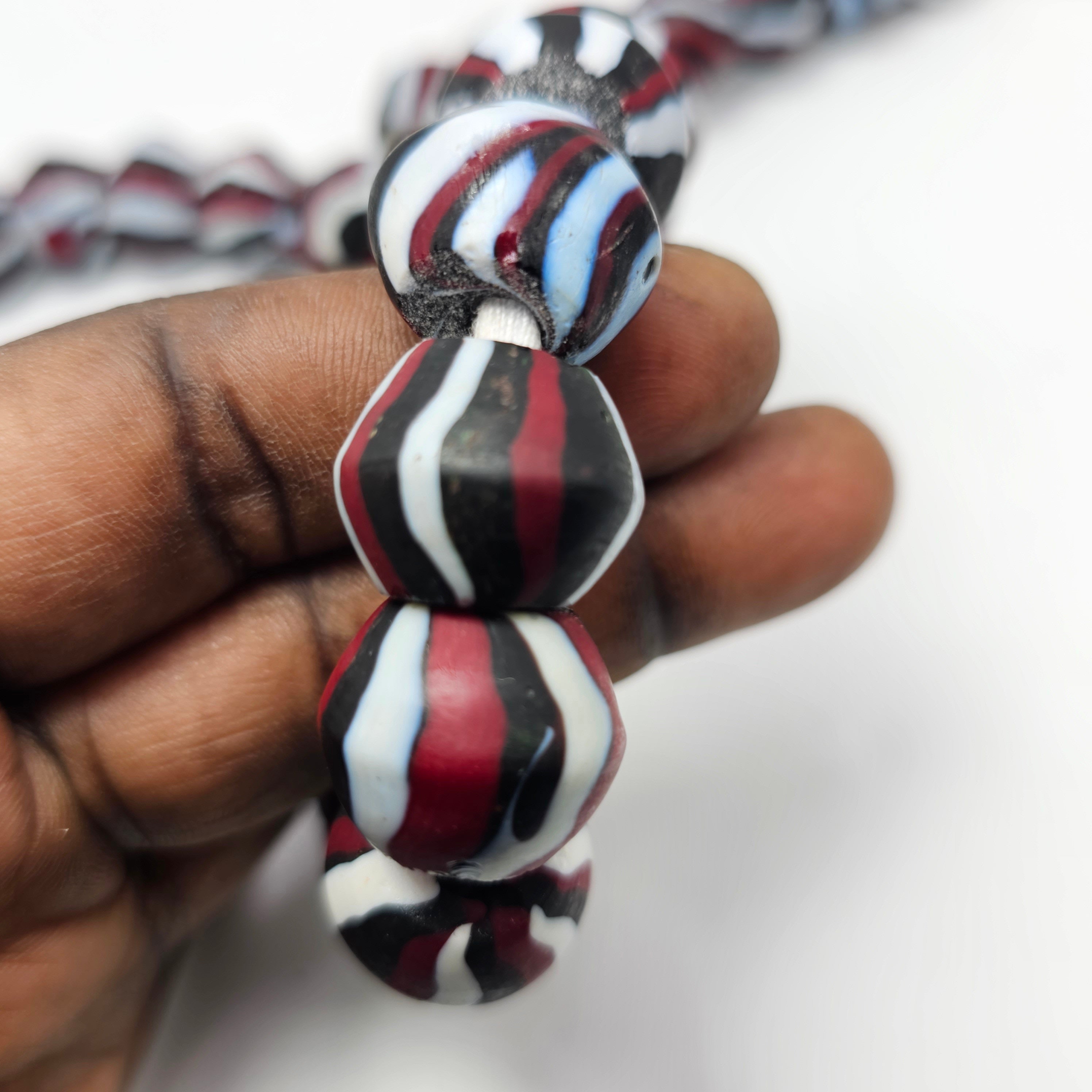 Red Marble Indian Beads